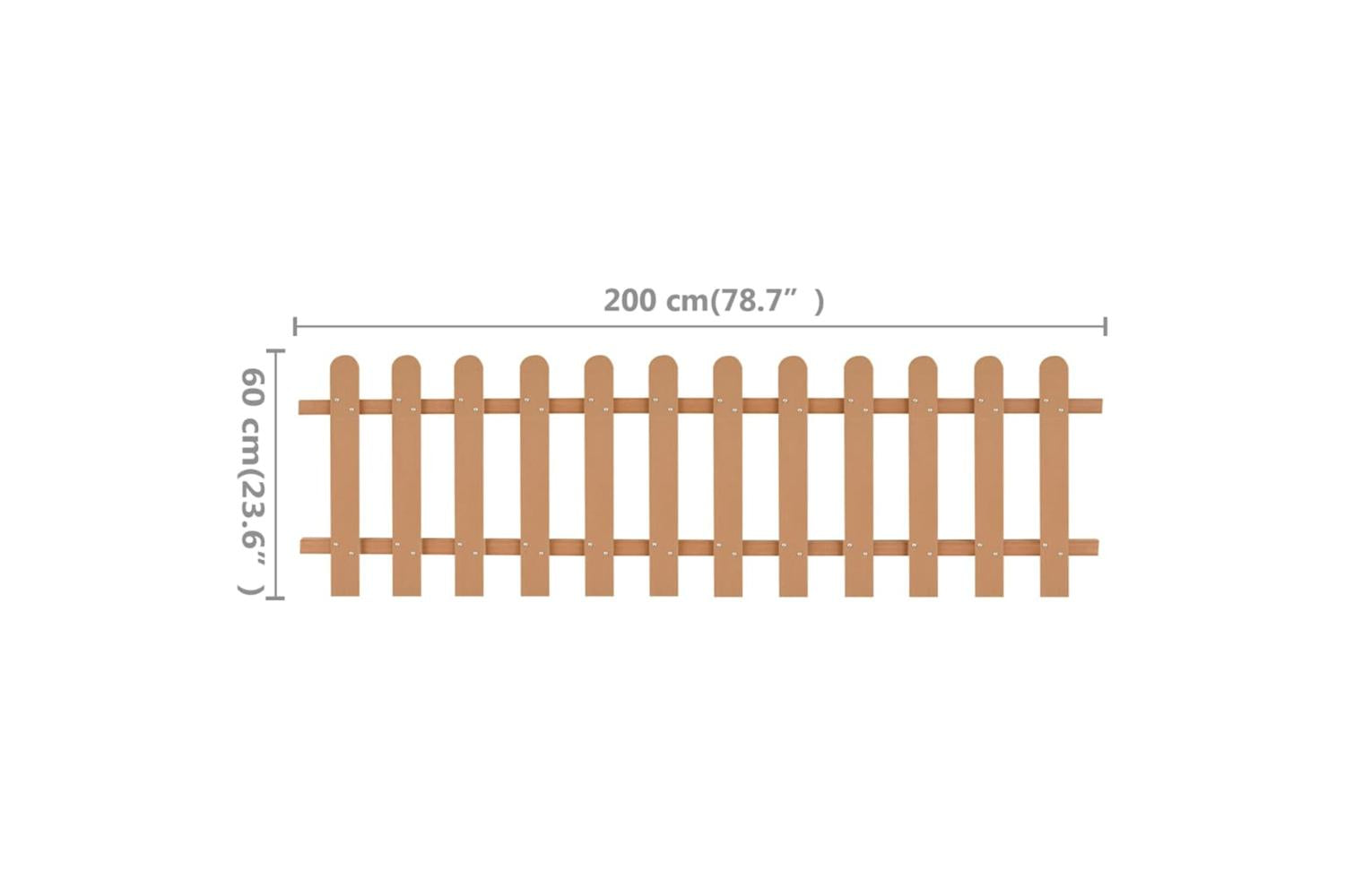 vidaXL 42822 Picket Fence Wpc 200x60cm-5