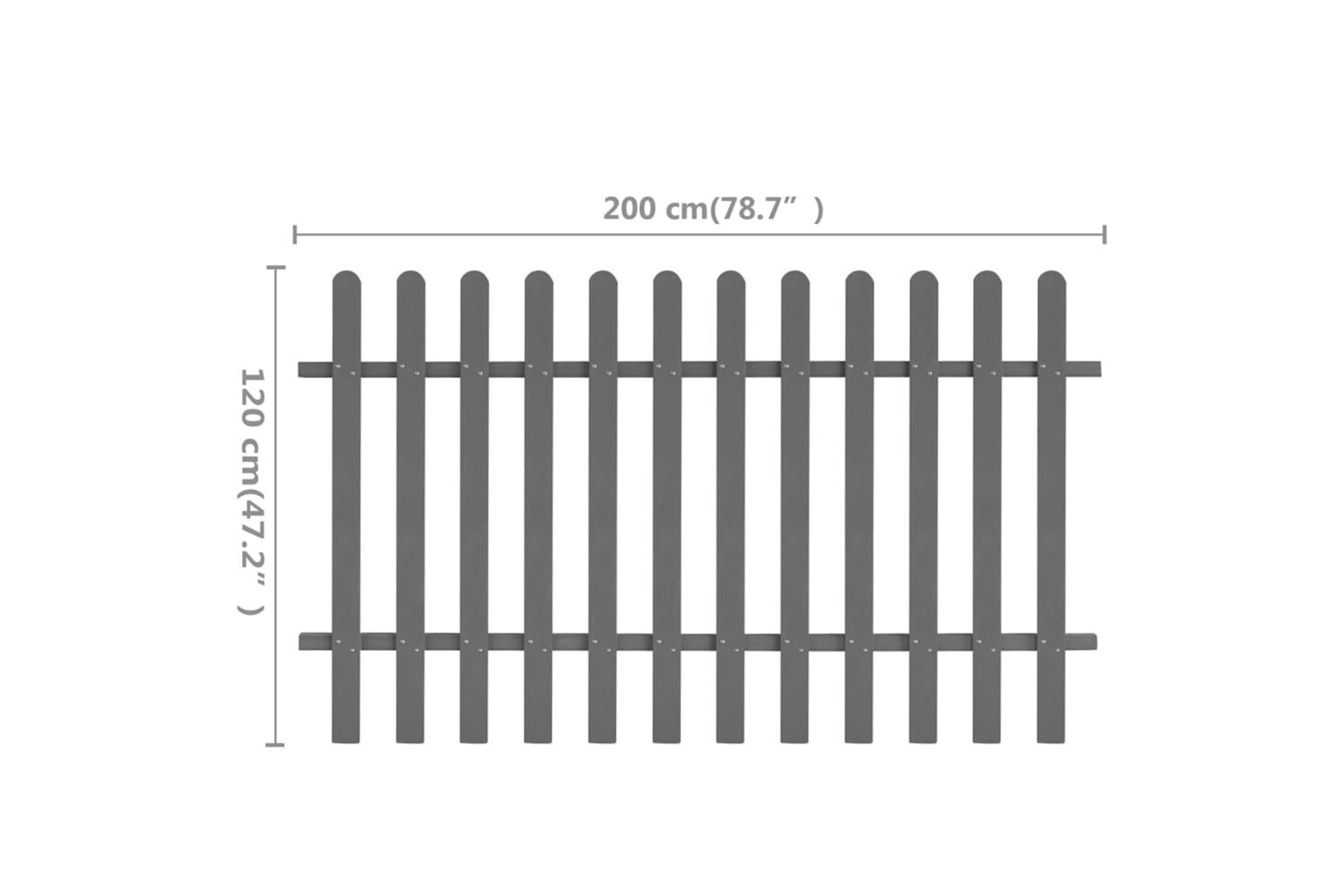 vidaXL 42821 Picket Fence Wpc 200x120cm-5
