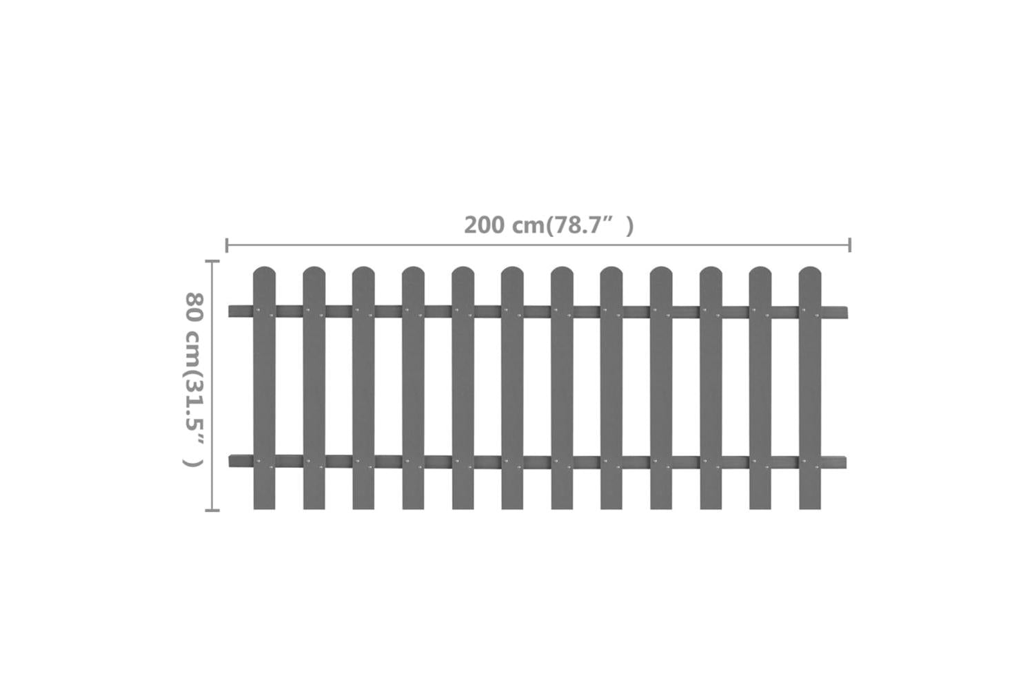 vidaXL 42819 Picket Fence Wpc 200x80cm-5
