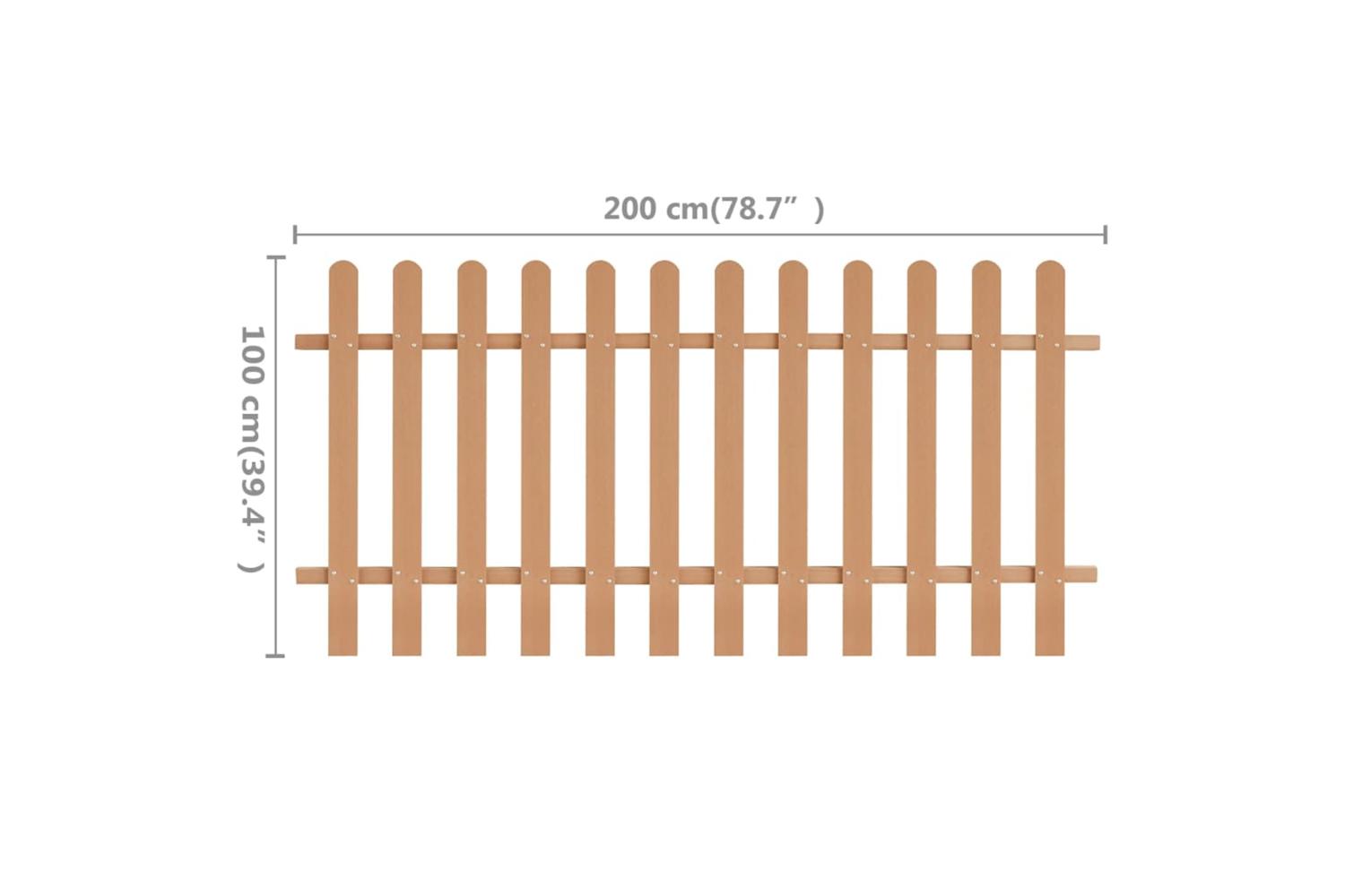 vidaXL 42824 Picket Fence Wpc 200x100cm-5