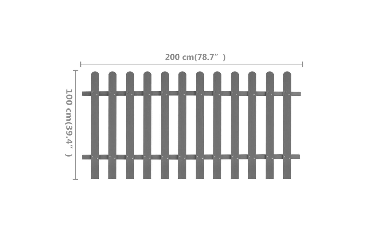 vidaXL 42820 Picket Fence Wpc 200x100cm-5
