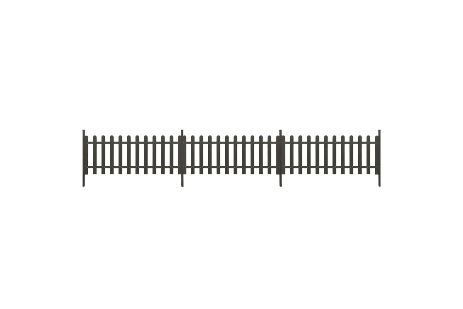 vidaXL 318090 Picket Fence With Posts 3 Pcs Wpc 614x80cm-2