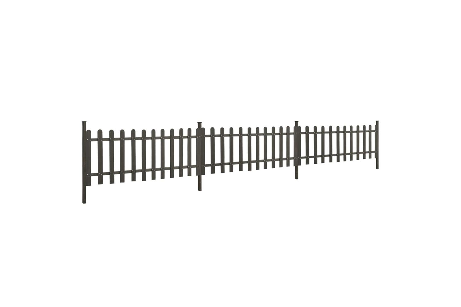 vidaXL 318090 Picket Fence With Posts 3 Pcs Wpc 614x80cm-3