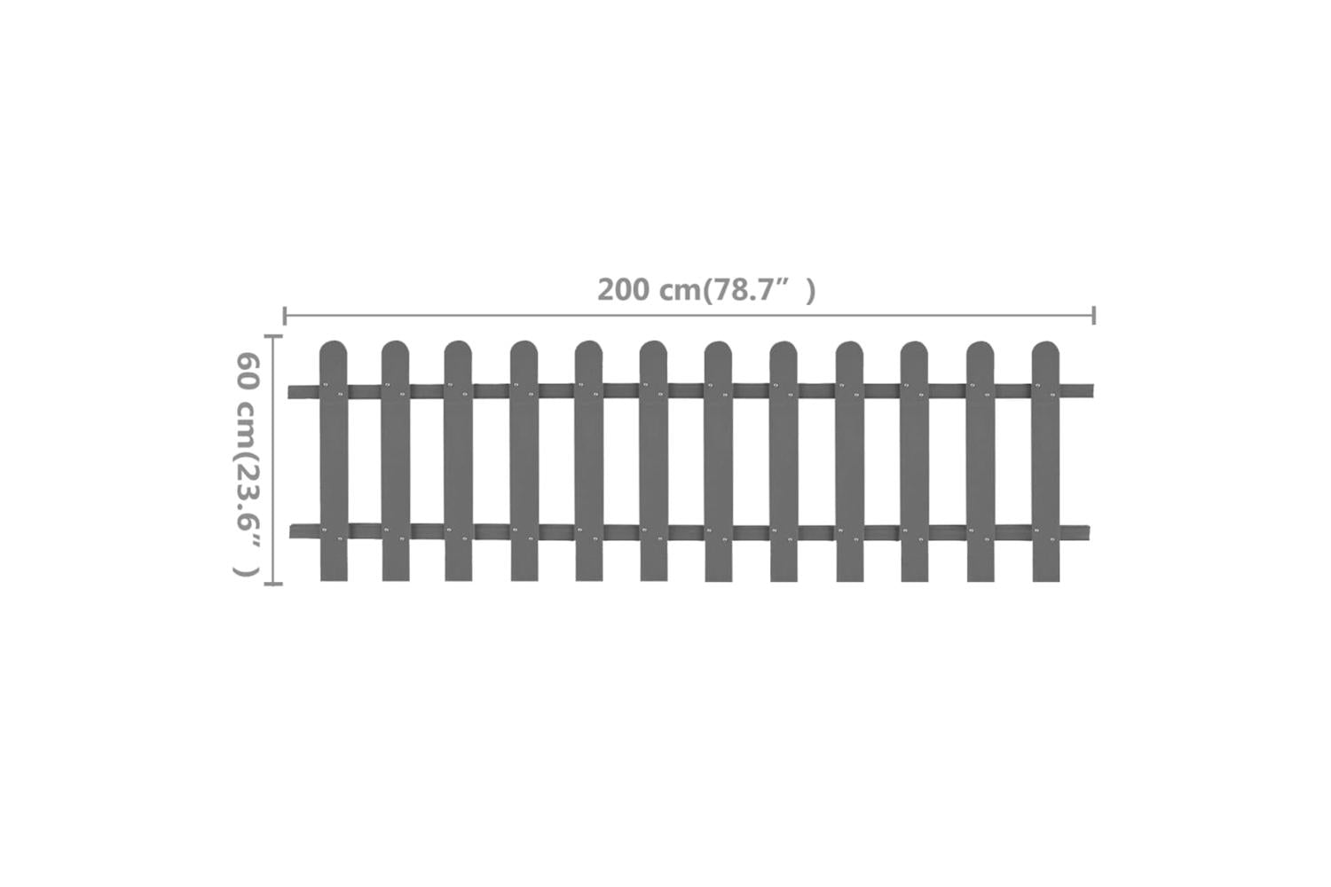 vidaXL 42818 Picket Fence Wpc 200x60cm-5