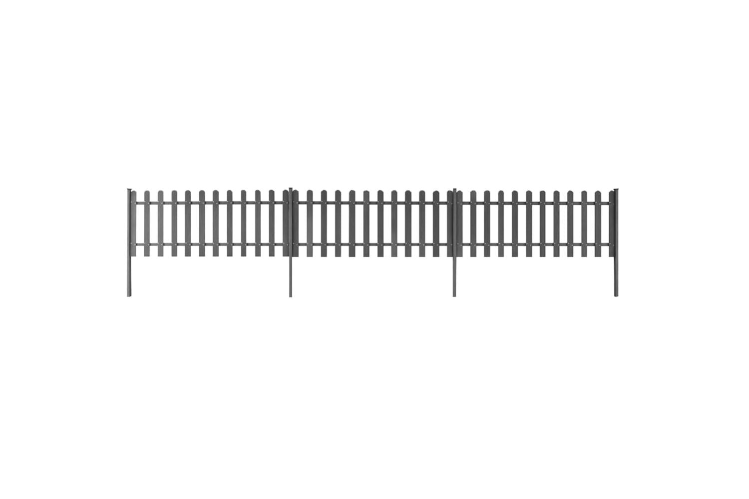 vidaXL 42826 Picket Fence With Posts 3 Pcs Wpc 600x60cm