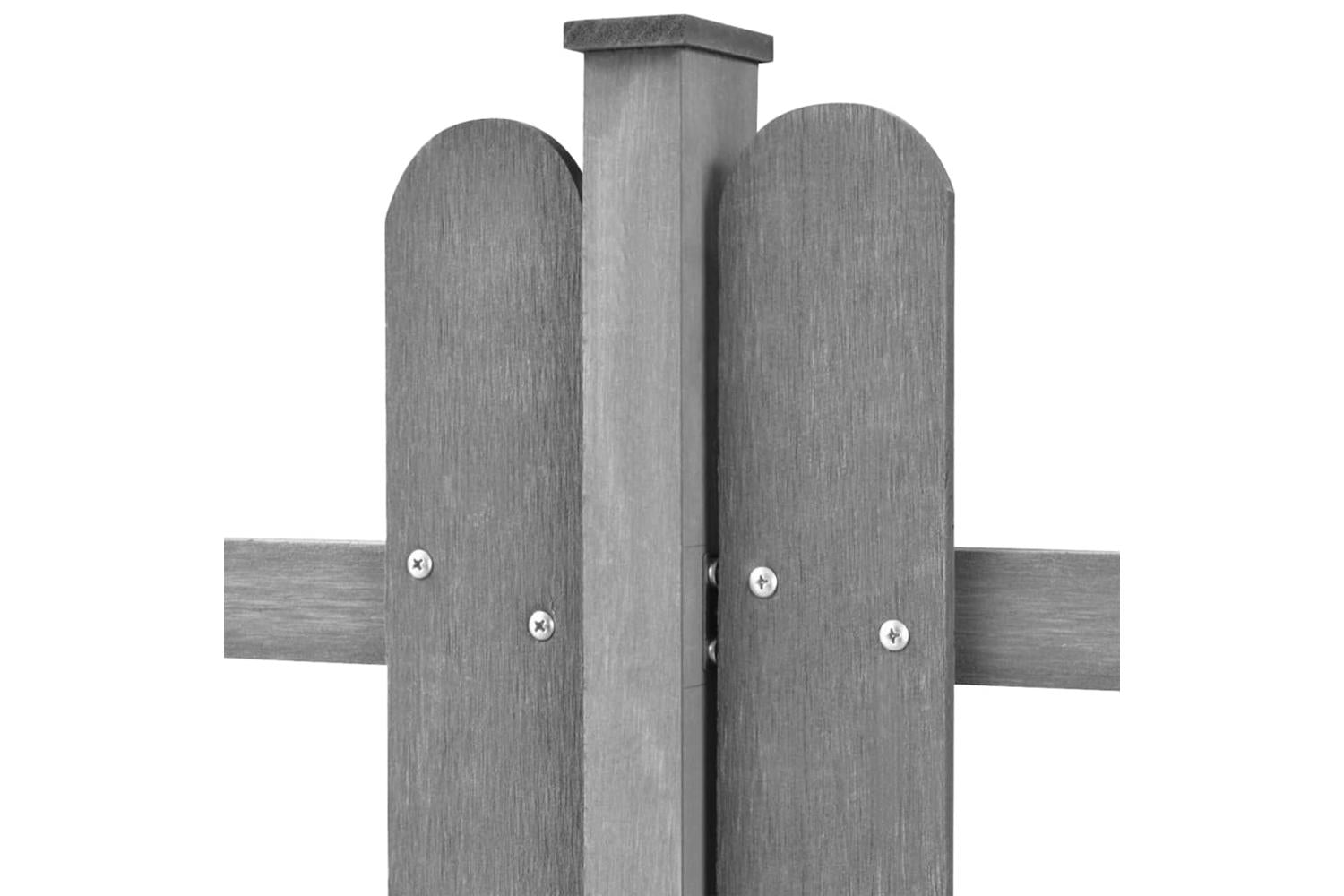 vidaXL 42826 Picket Fence With Posts 3 Pcs Wpc 600x60cm-3