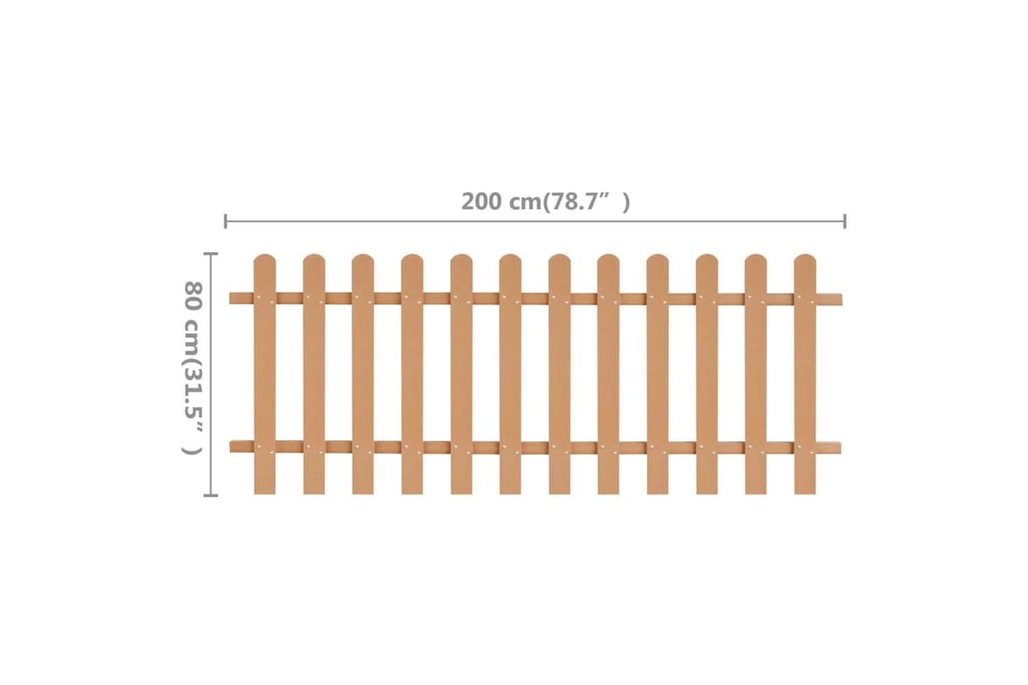 vidaXL 42823 Picket Fence Wpc 200x80cm-5