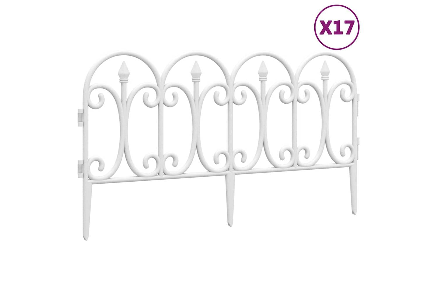 Vidaxl 318294 Lawn Edgings 17 Pcs White 10 M Pp-2
