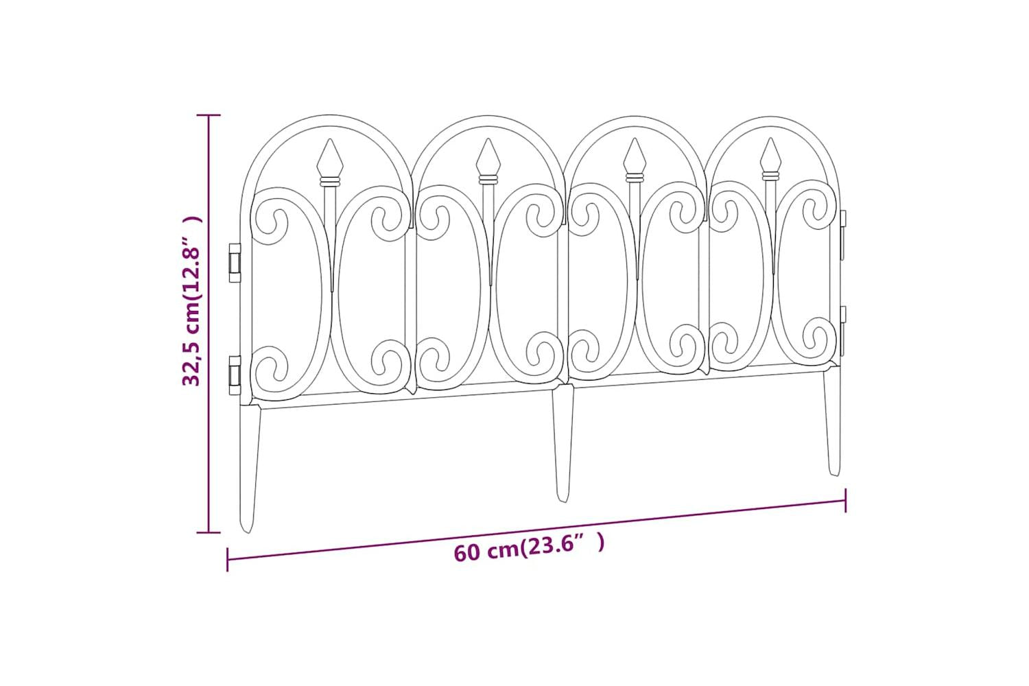 Vidaxl 318294 Lawn Edgings 17 Pcs White 10 M Pp-6