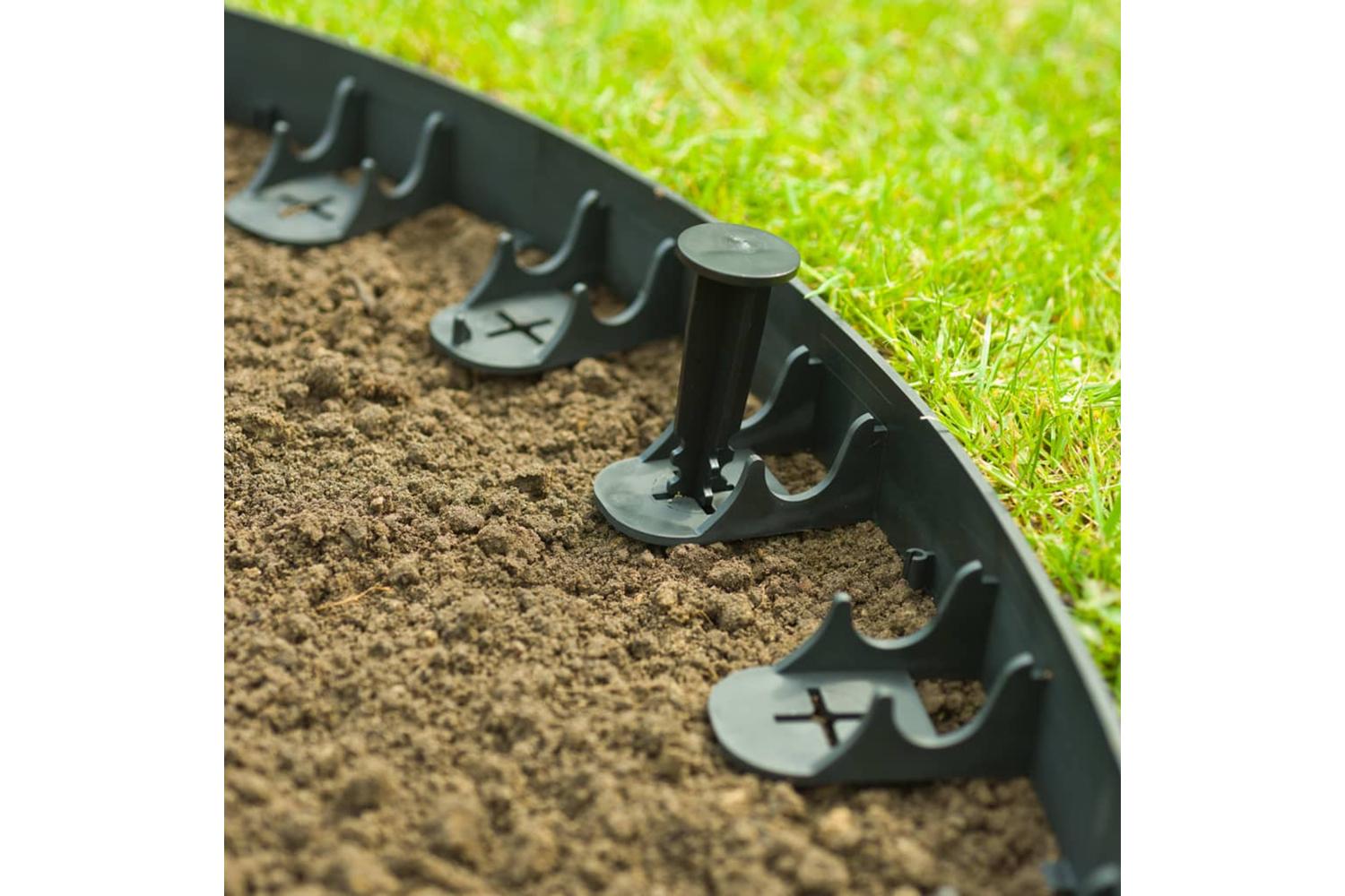 Nature 428507 Garden Border Edging And Anchor Pegs Black-9