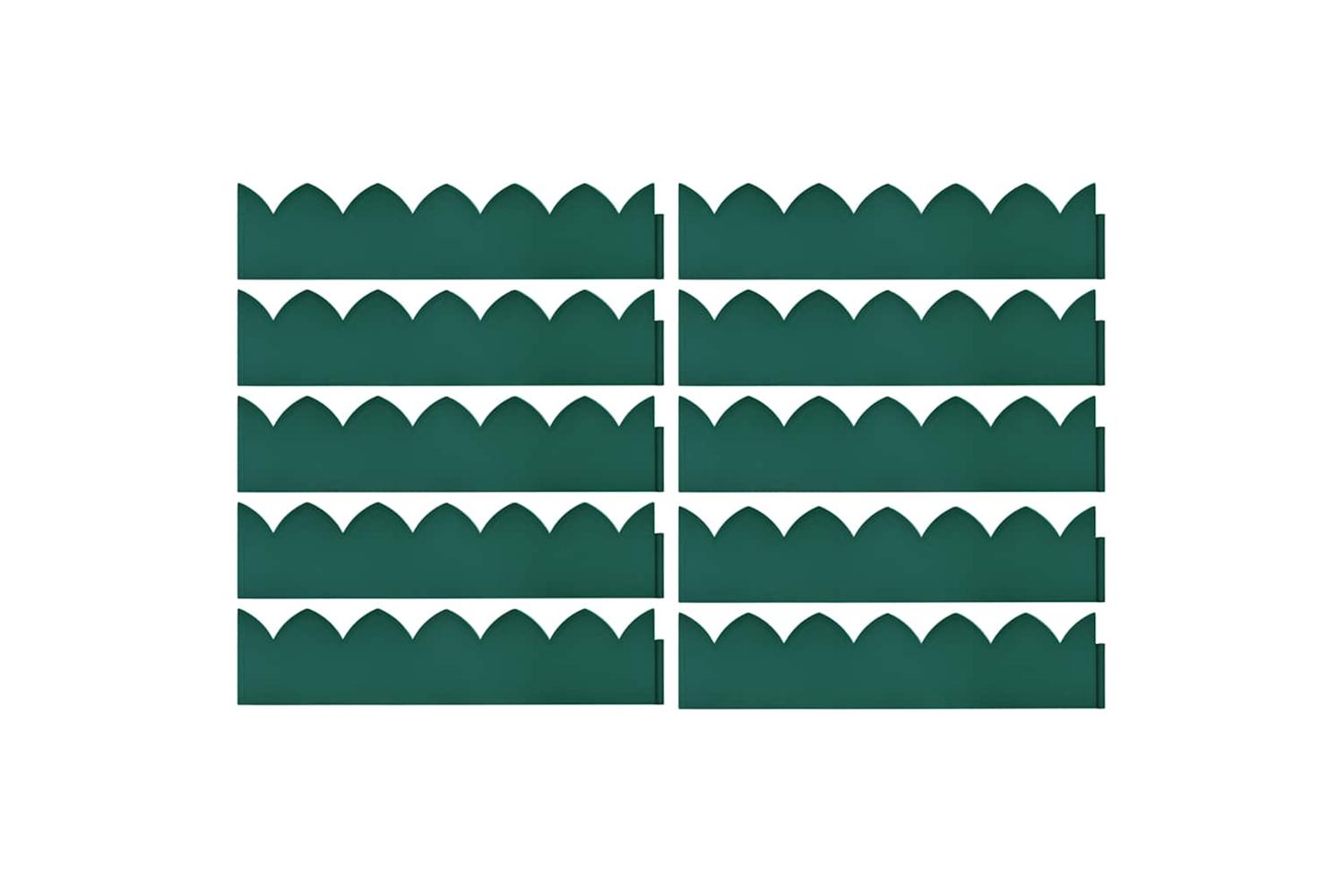 vidaXL 48234 Lawn Edgings 10 Pcs Green 65x15cm Pp