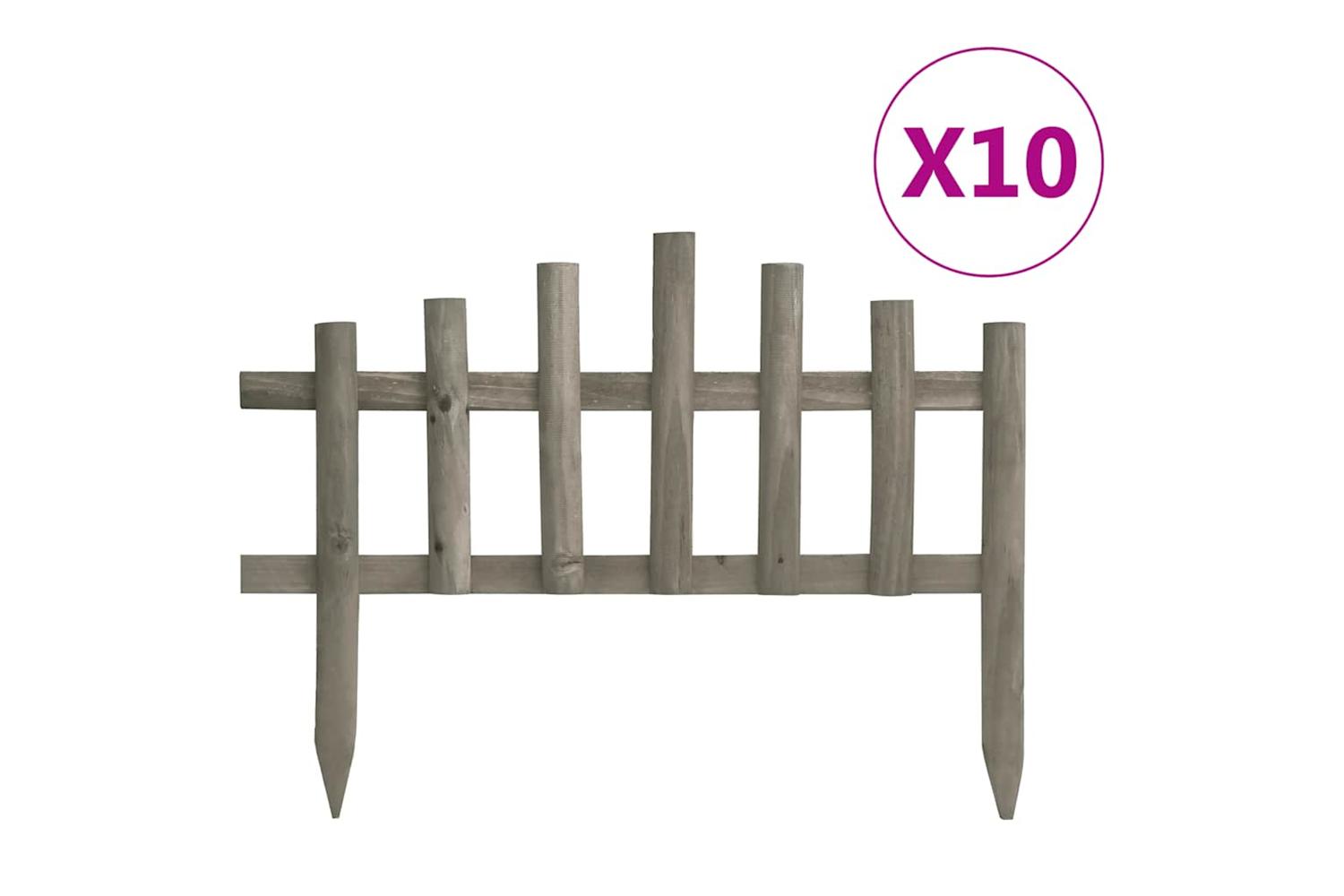Vidaxl 314847 Lawn Edgings 10 Pcs Firwood 4.4 M
