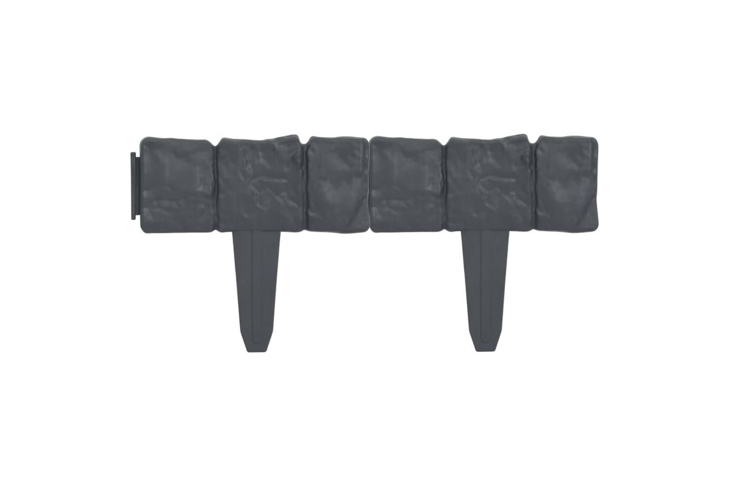 Vidaxl 314684 Lawn Fence Stone Look 41 Pcs Plastic 10 M-4