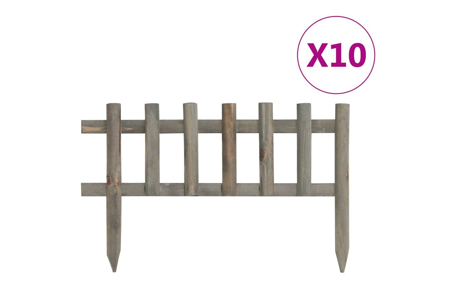 Vidaxl 314845 Lawn Edgings 10 Pcs Firwood 4.4 M