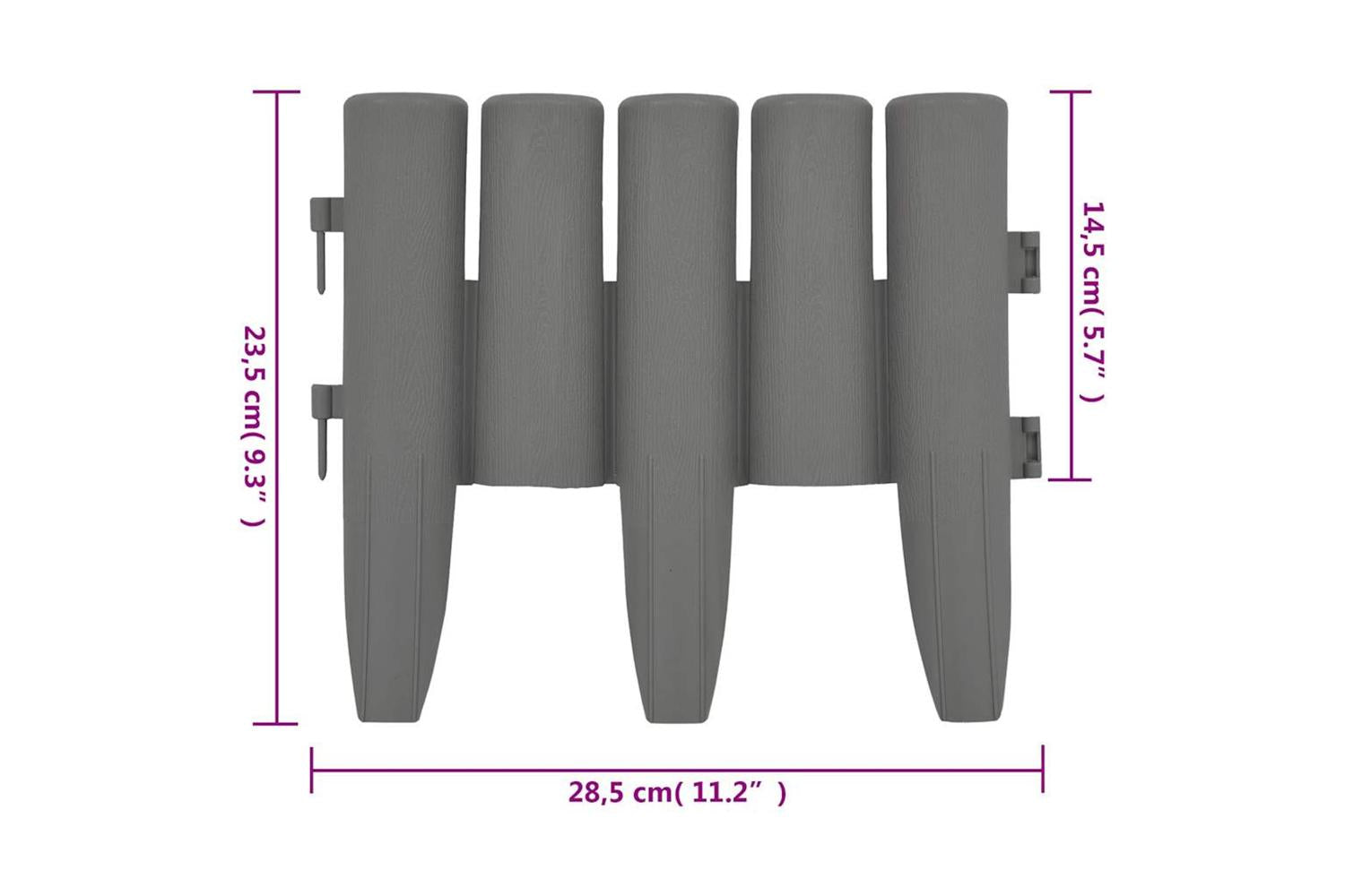 Vidaxl 48621 Lawn Edgings 36 Pcs Grey 10 M Pp-7