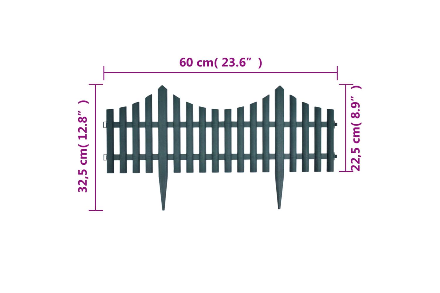 Vidaxl 41229 17 Pcs Lawn Dividers 10 M Green-9