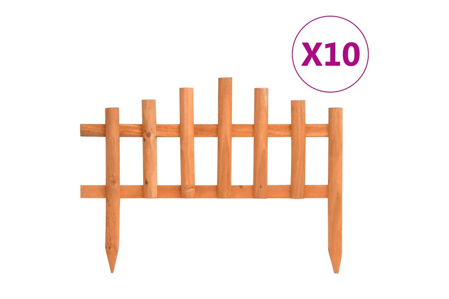 Vidaxl 314846 Lawn Edgings 10 Pcs Firwood 4.4 M