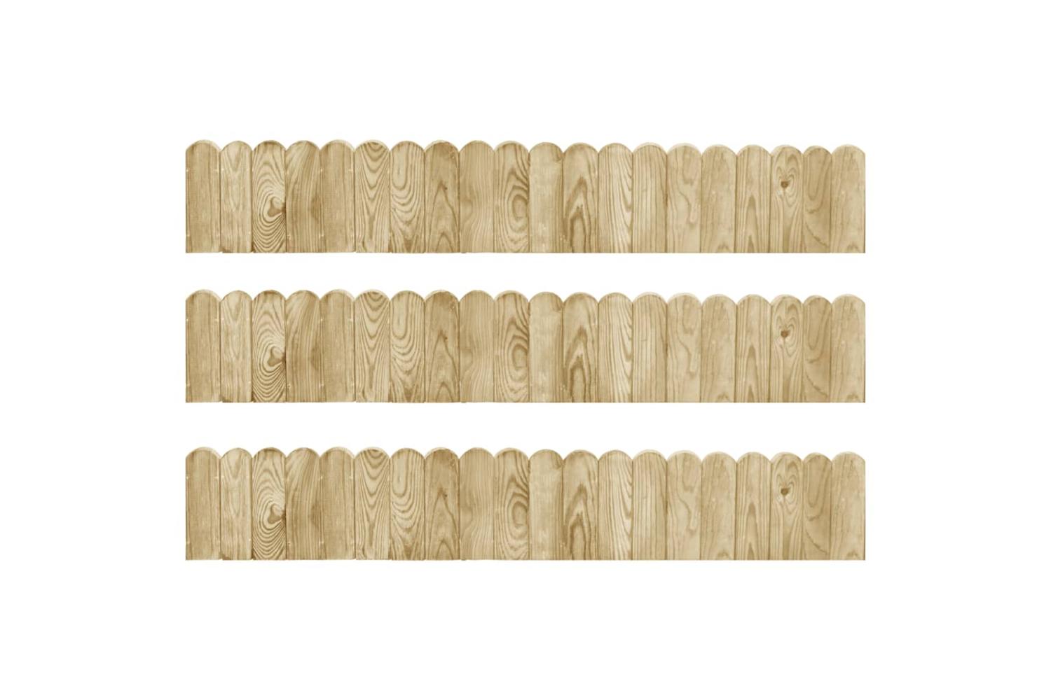 vidaXL 3053643 Border Rolls 3 Pcs 120cm Impregnated Pinewood