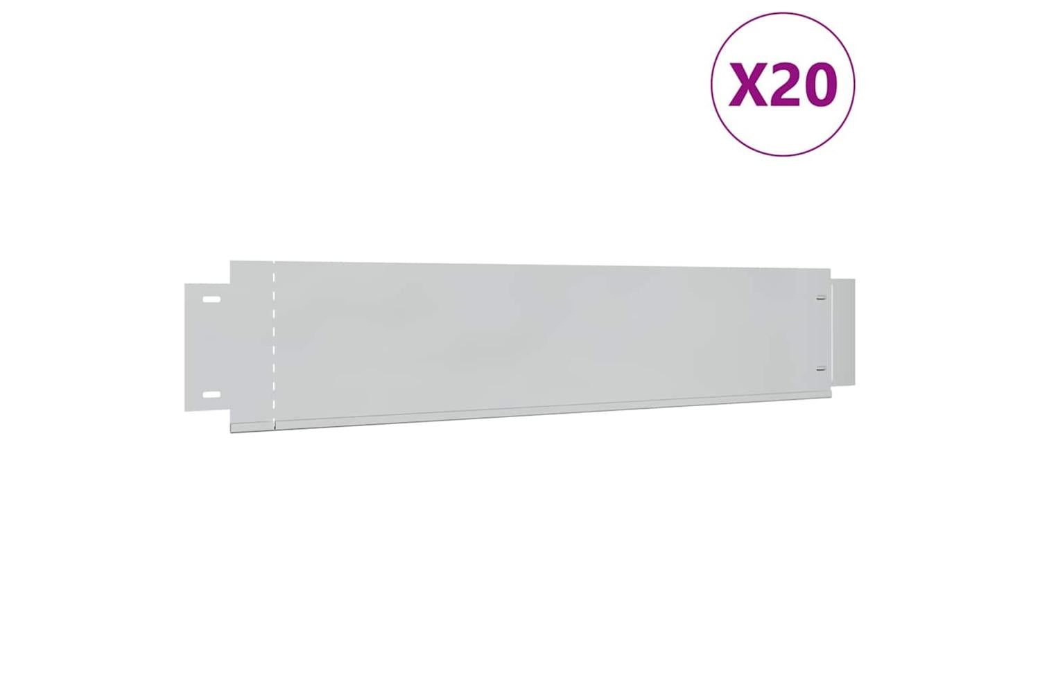 vidaXL 274904 Lawn Fence 20 Pcs Galvanised Steel 100x20cm-2