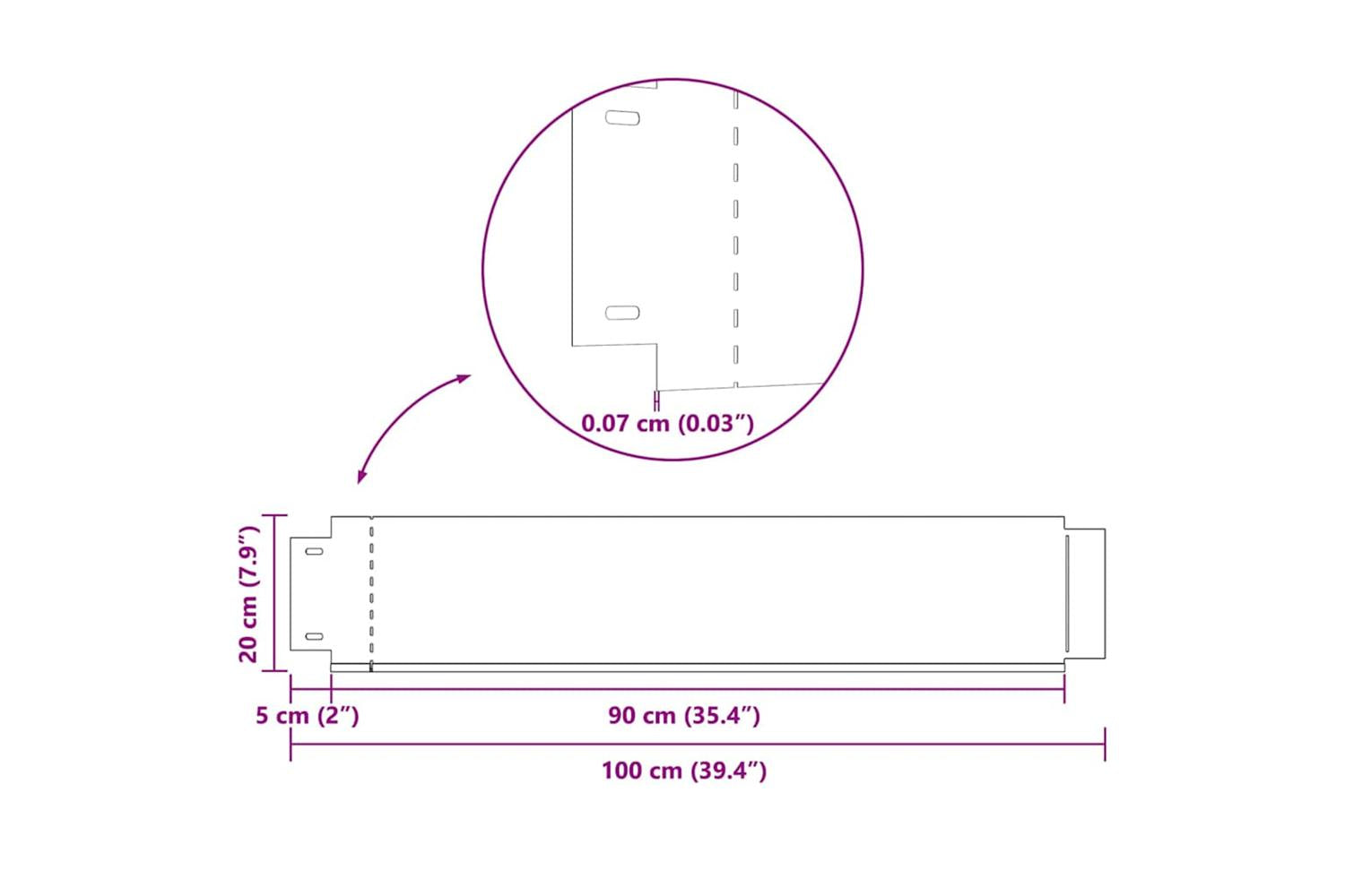 vidaXL 274904 Lawn Fence 20 Pcs Galvanised Steel 100x20cm-7