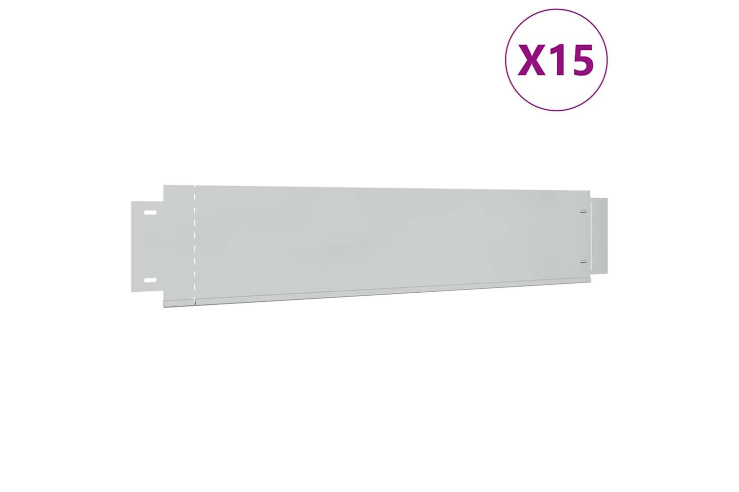 vidaXL 274903 Lawn Fence 15 Pcs Galvanised Steel 100x20cm