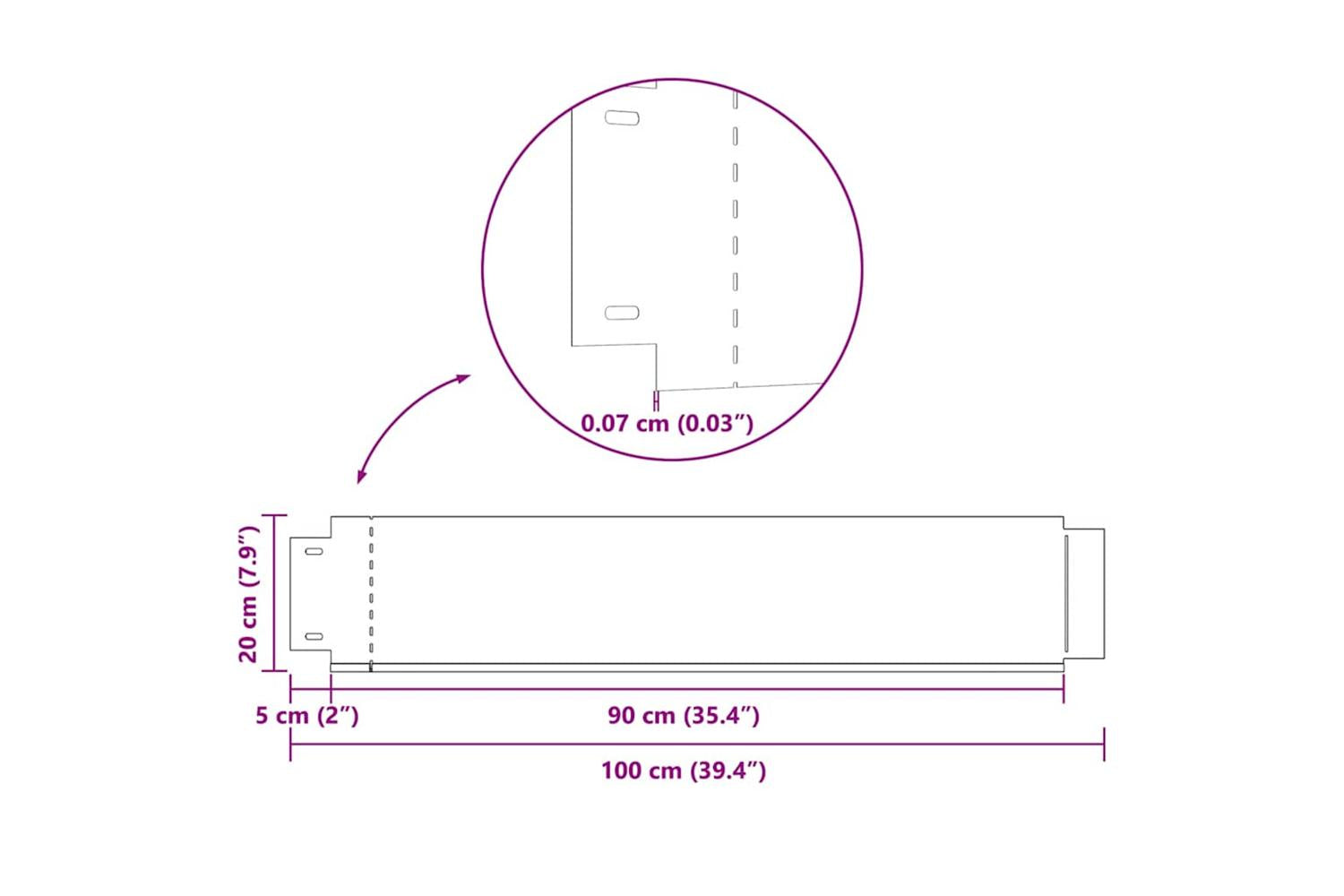 vidaXL 274903 Lawn Fence 15 Pcs Galvanised Steel 100x20cm-7
