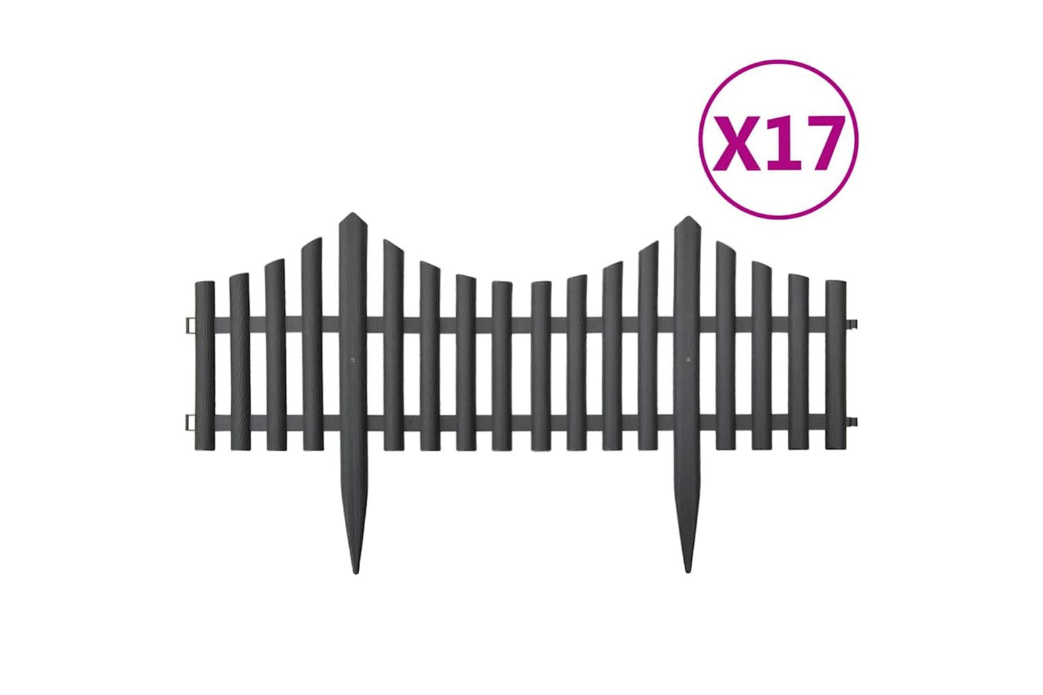 Vidaxl 314682 Lawn Edgings 17 Pcs Anthracite 10 M Pp-2