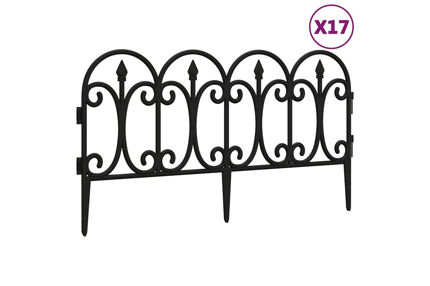 Vidaxl 318293 Lawn Edgings 17 Pcs Black 10 M Pp-2