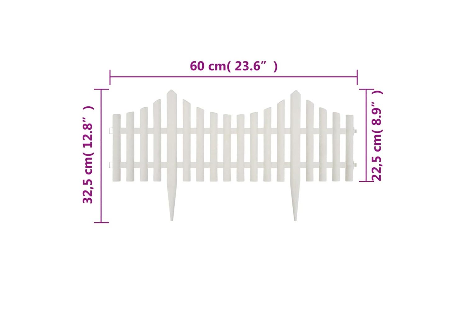 Vidaxl 41227 White Lawn Divider 17 Pcs / 10 M-9