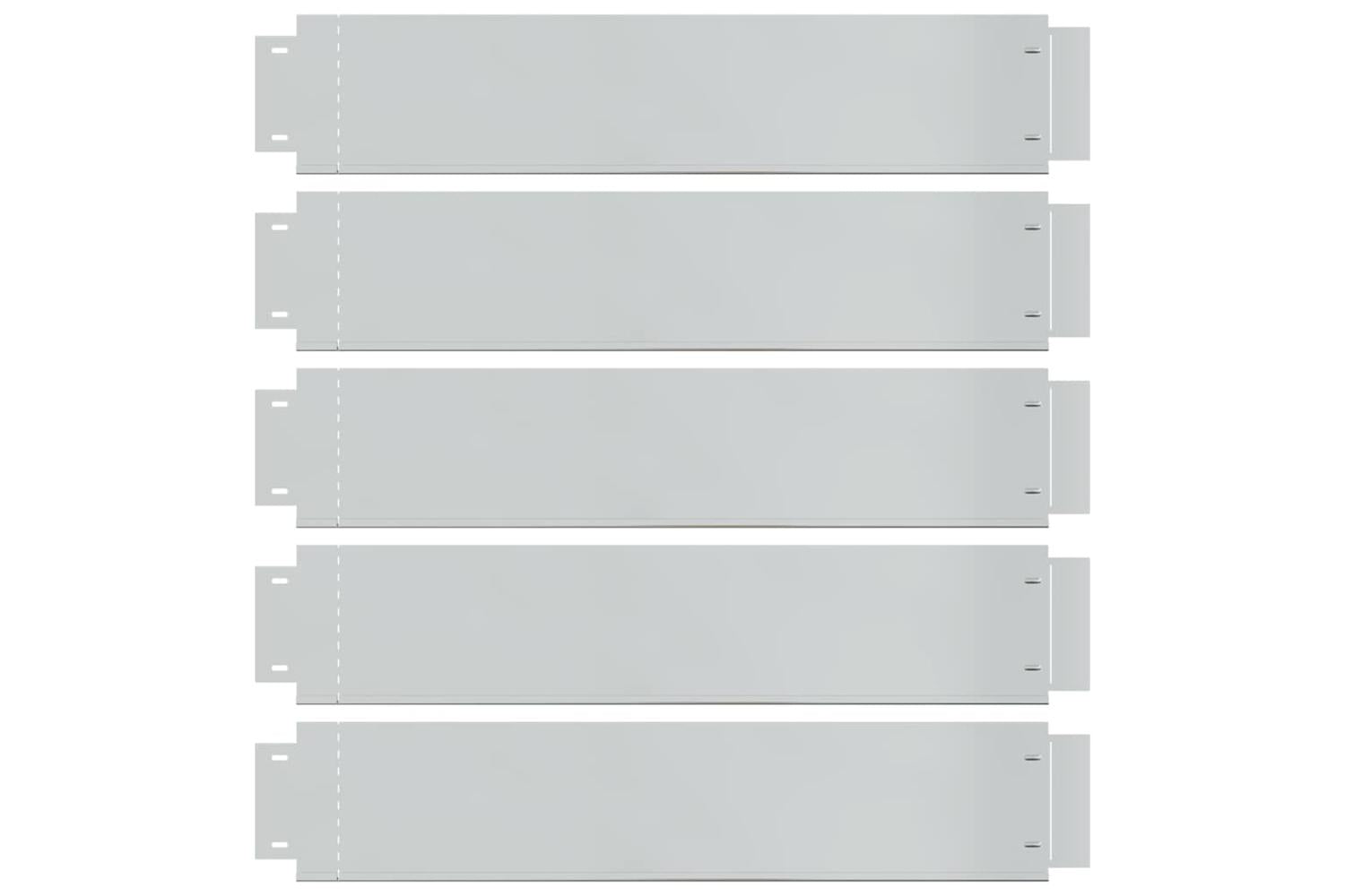 Vidaxl Lawn Fences 5 Pcs Galvanised Steel 100x19 Cm-3
