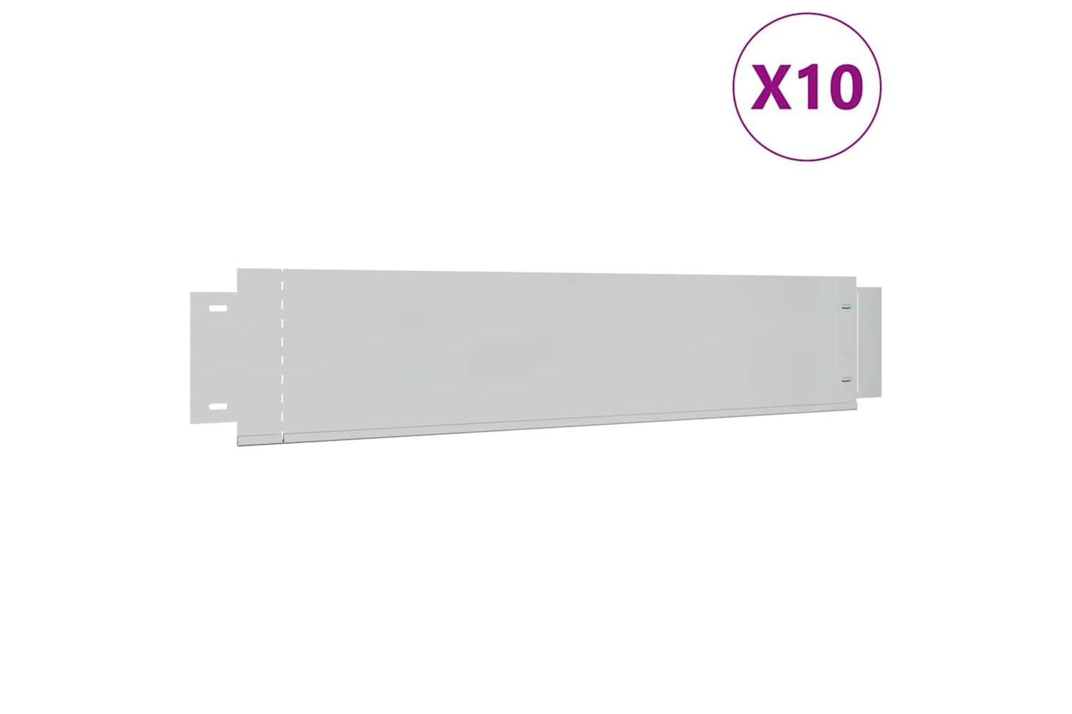 vidaXL 274902 Lawn Fence 10 Pcs Galvanised Steel 100x20cm
