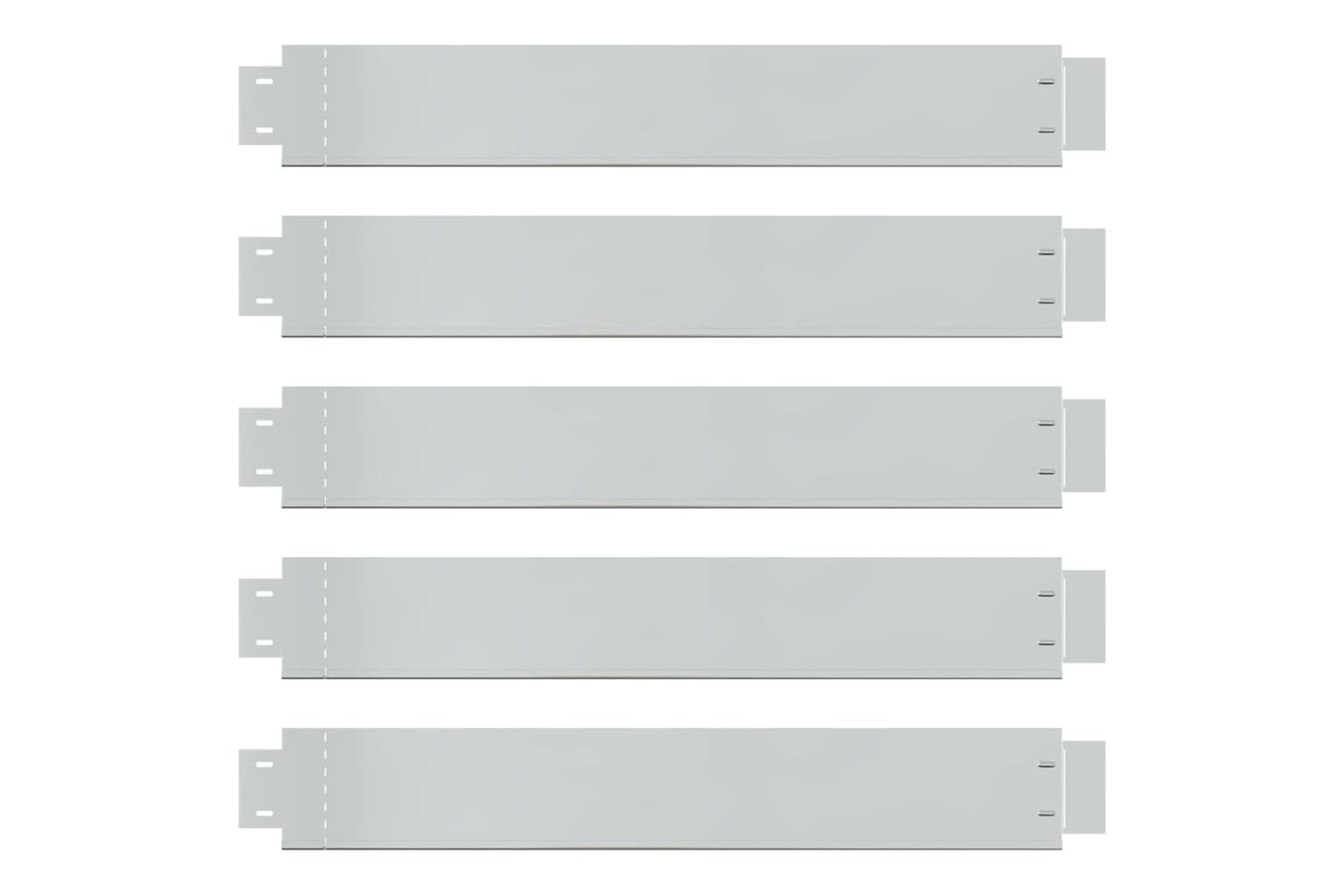vidaXL 141596 Set Of 5 Flexible Lawn Fence Galvanised Steel 100 X 14cm-4
