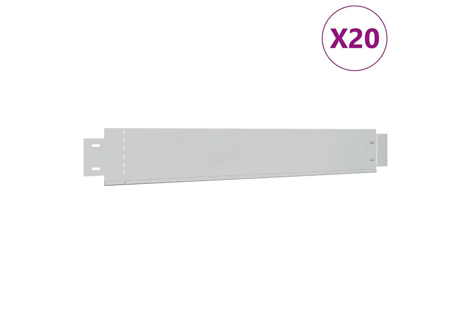 vidaXL 271782 Set Of 10 Flexible Lawn Fence Galvanised Steel 100 X 14cm-2