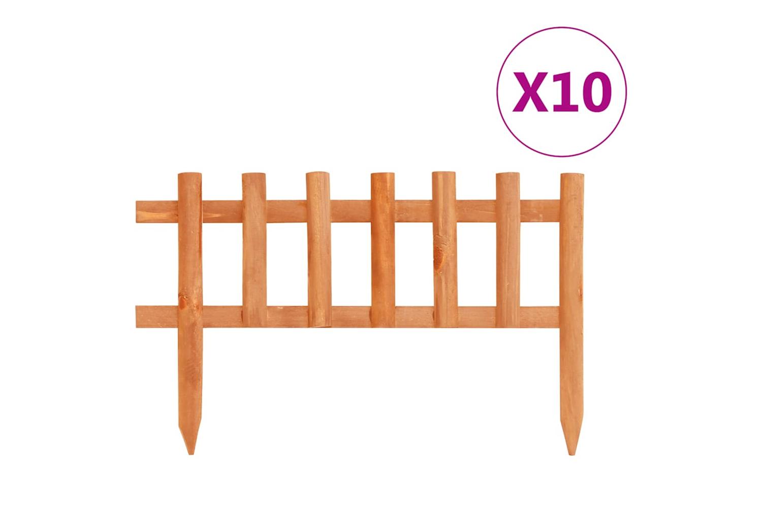 Vidaxl 314844 Lawn Edgings 10 Pcs Firwood 4.4 M