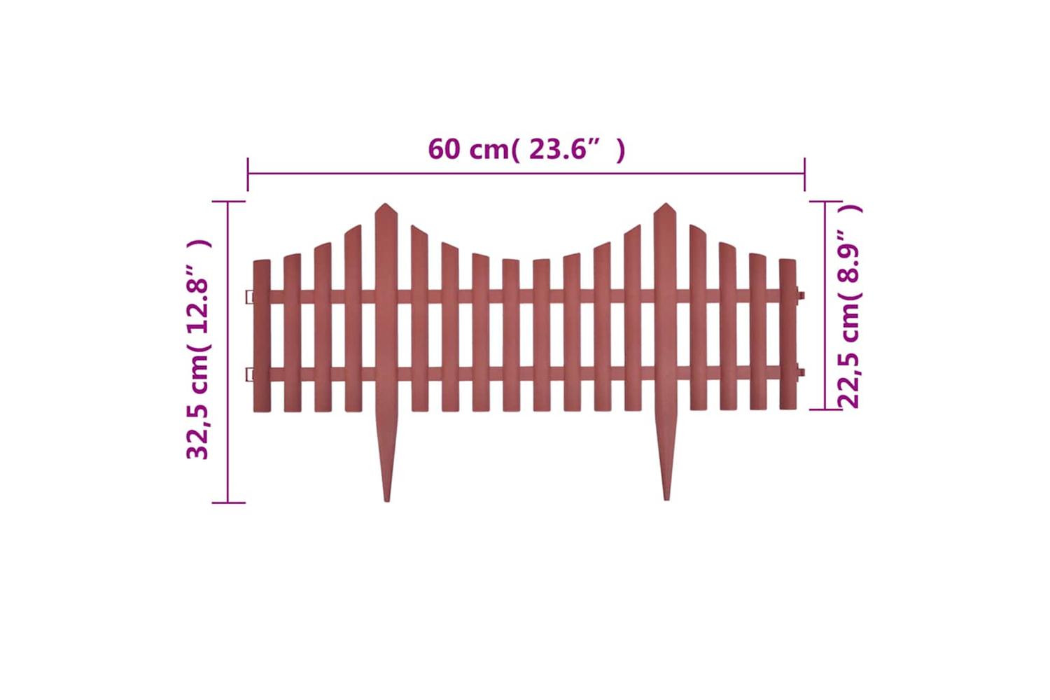 Vidaxl 41228 17 Pcs Lawn Dividers 10 M Brown-9