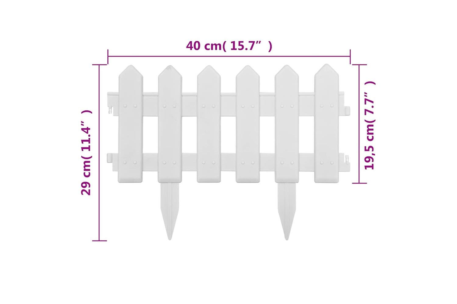 Vidaxl 48616 Lawn Edgings 25 Pcs White 10 M Pp-8