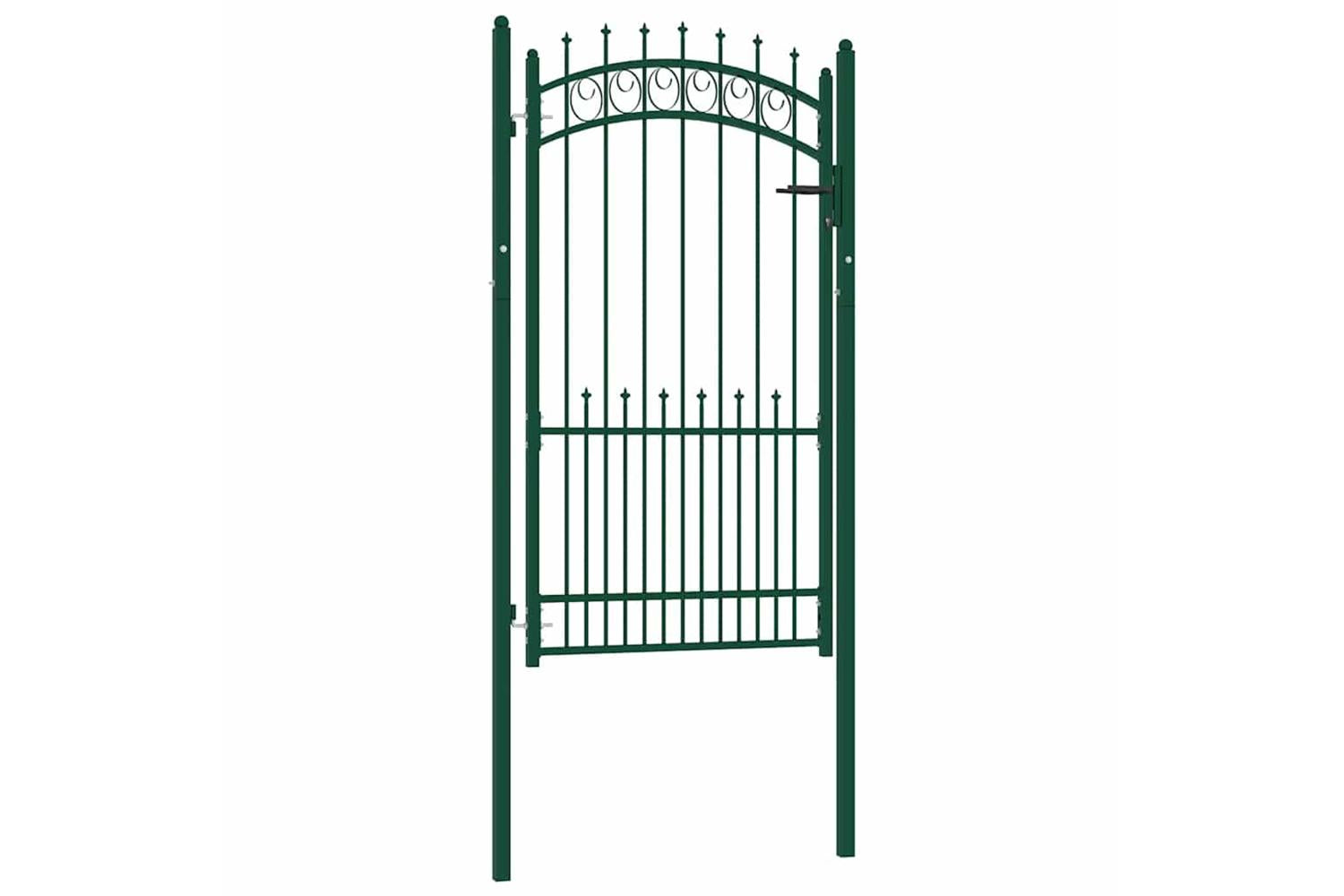 vidaXL 146386 Fence Gate With Spikes Steel 100x175cm Green