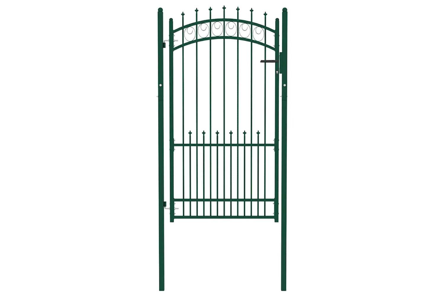 vidaXL 146386 Fence Gate With Spikes Steel 100x175cm Green-2
