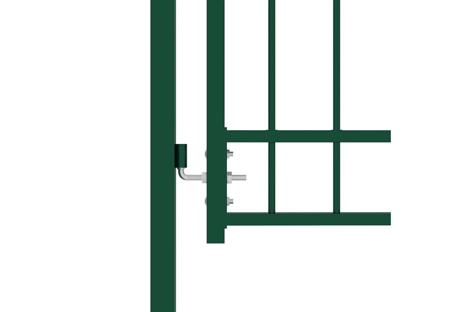 vidaXL 146386 Fence Gate With Spikes Steel 100x175cm Green-3