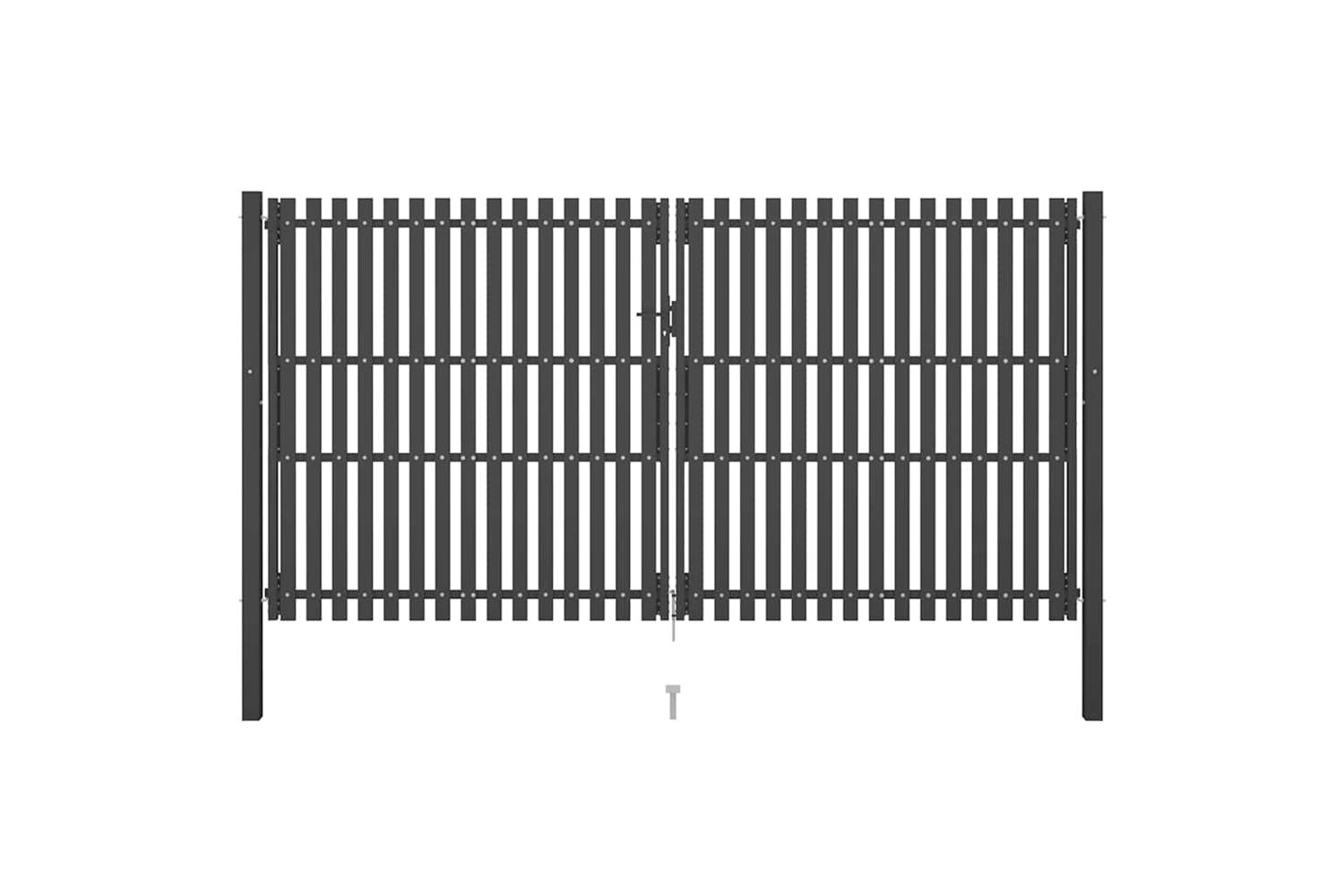 Vidaxl 146338 Garden Fence Gate Steel 4x2.5 M Anthracite
