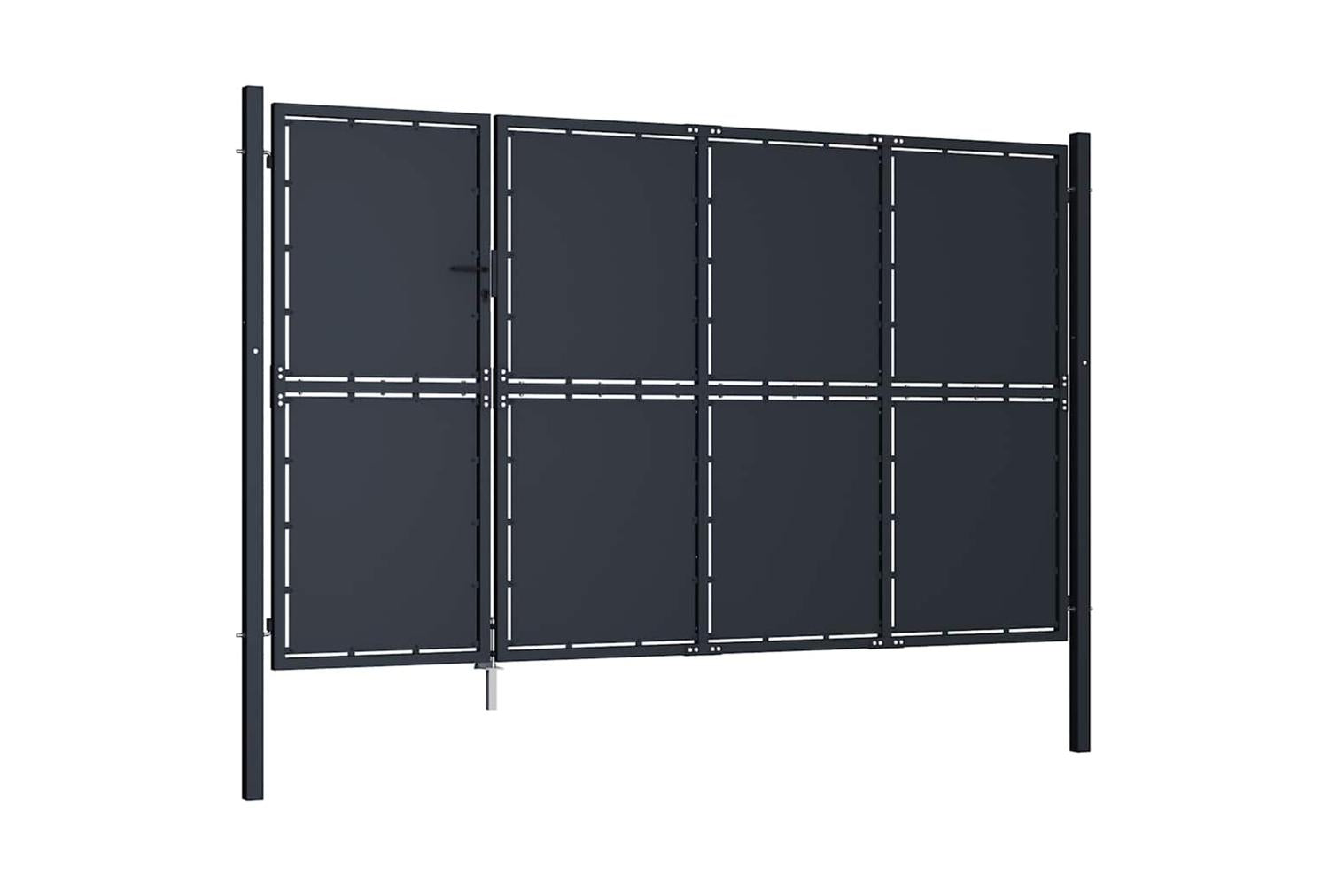 vidaXL 144540 Garden Gate Steel 350x200cm Anthracite-2