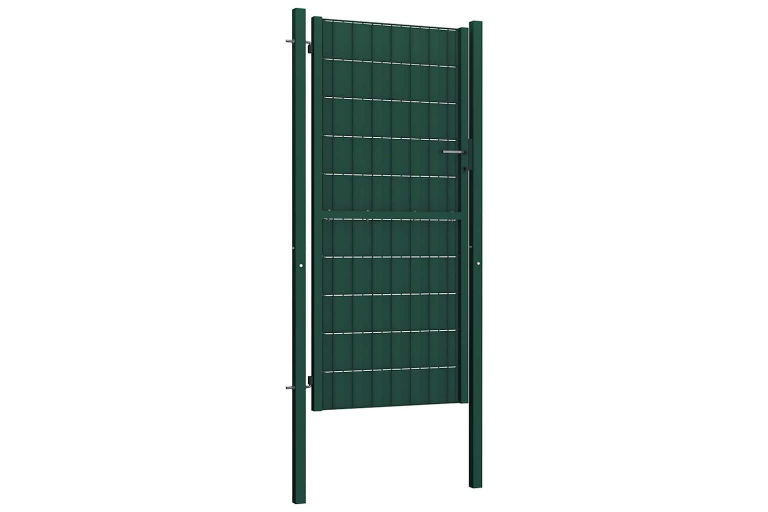 vidaXL 145230 Fence Gate Pvc And Steel 164x100cm Green-2