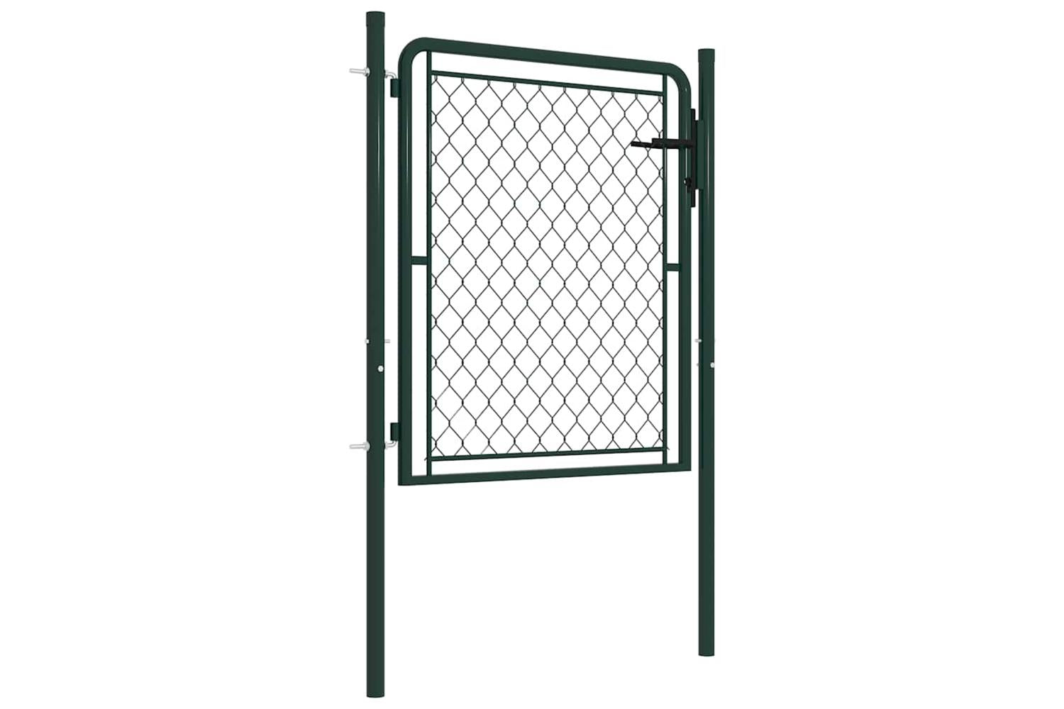 vidaXL 144403 Garden Gate Steel 100x100cm Green-2