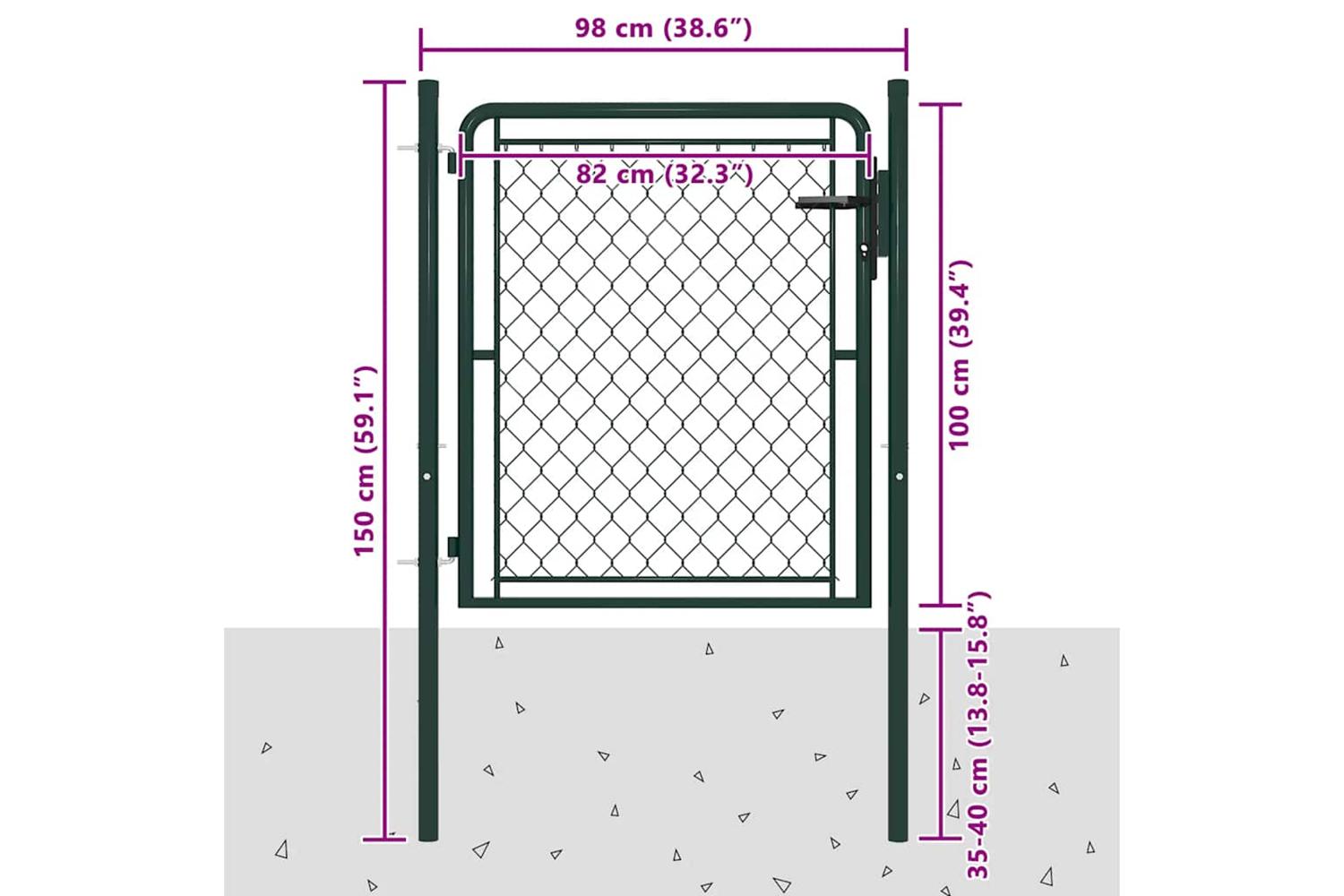 vidaXL 144403 Garden Gate Steel 100x100cm Green-4