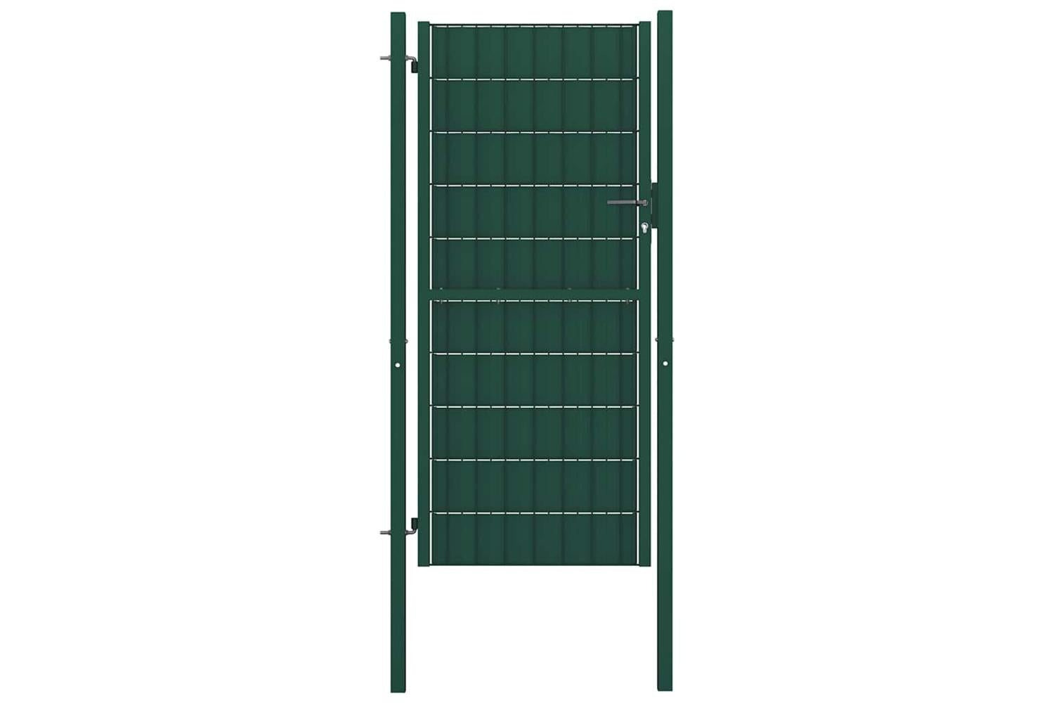 vidaXL 145229 Fence Gate Pvc And Steel 100x124cm Green