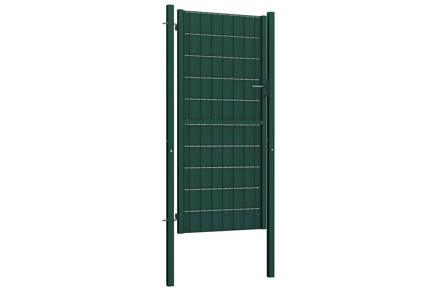 vidaXL 145229 Fence Gate Pvc And Steel 100x124cm Green-2