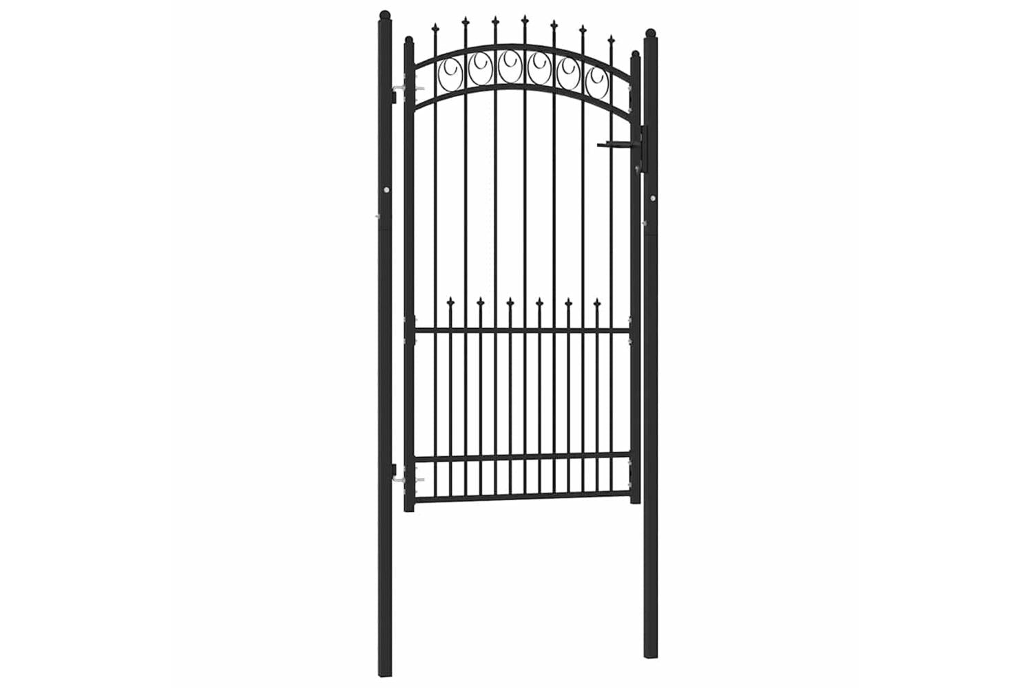vidaXL 146391 Fence Gate With Spikes Steel 100x175cm Black