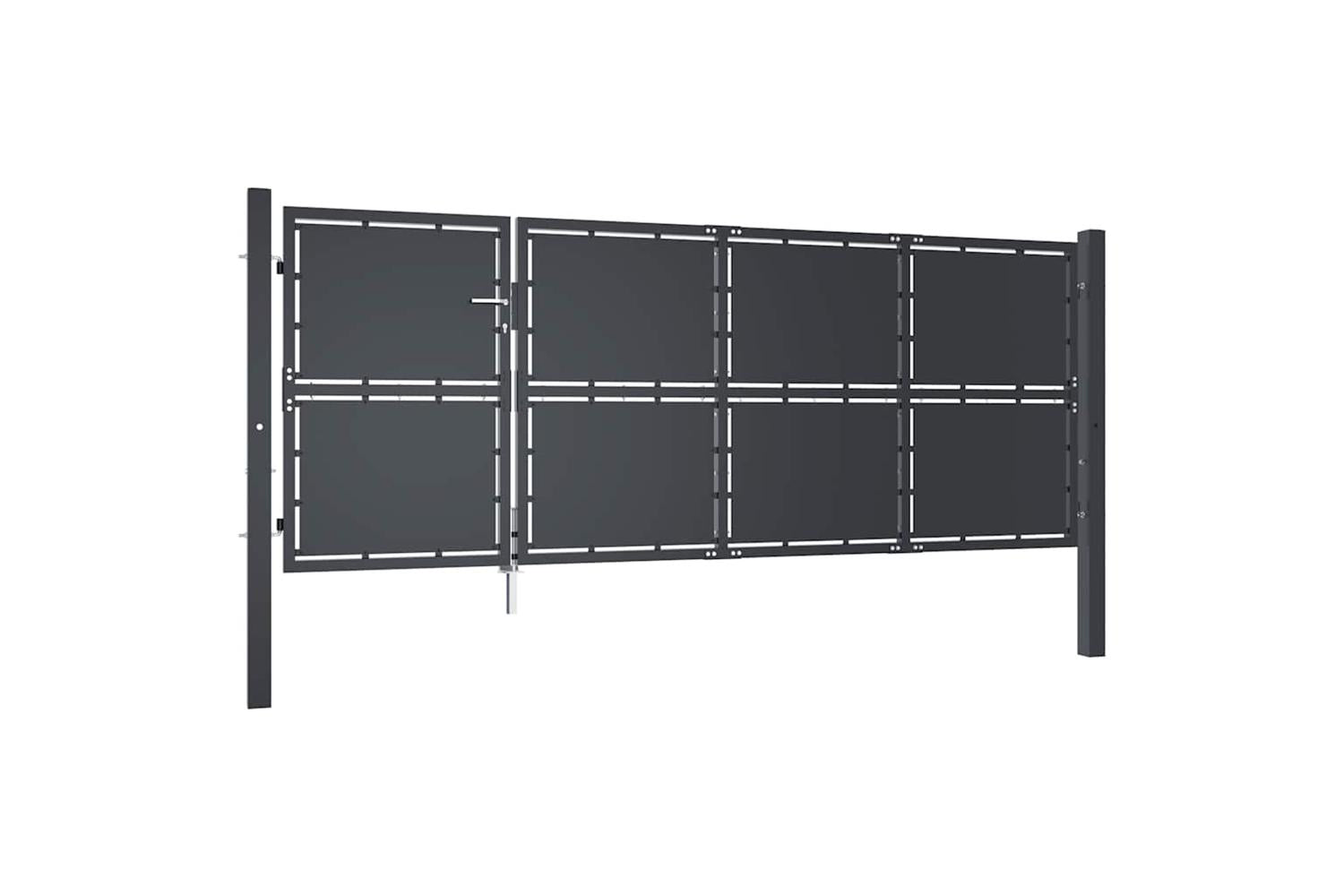vidaXL 144537 Garden Gate Steel 350x125cm Anthracite