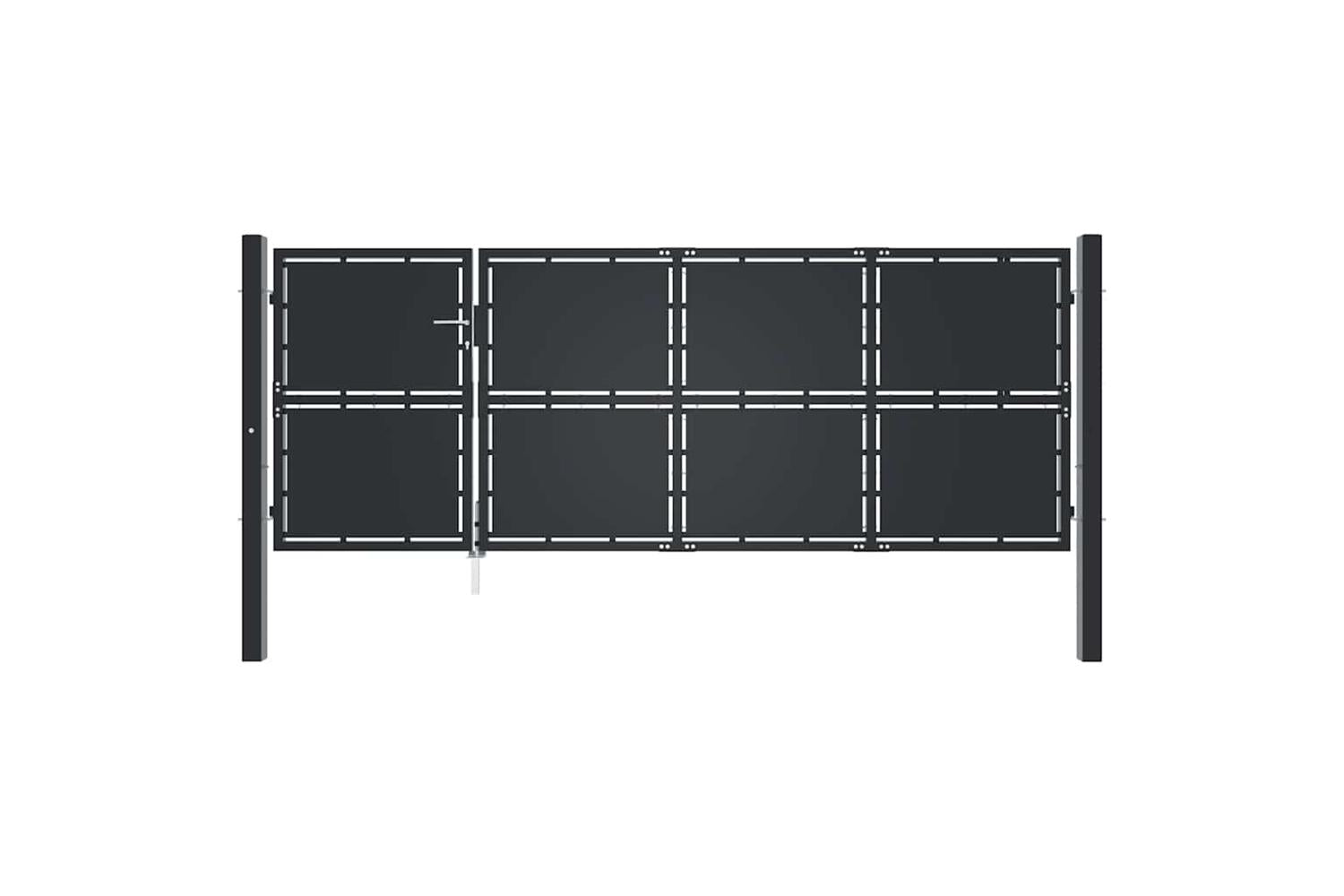 vidaXL 144537 Garden Gate Steel 350x125cm Anthracite-2