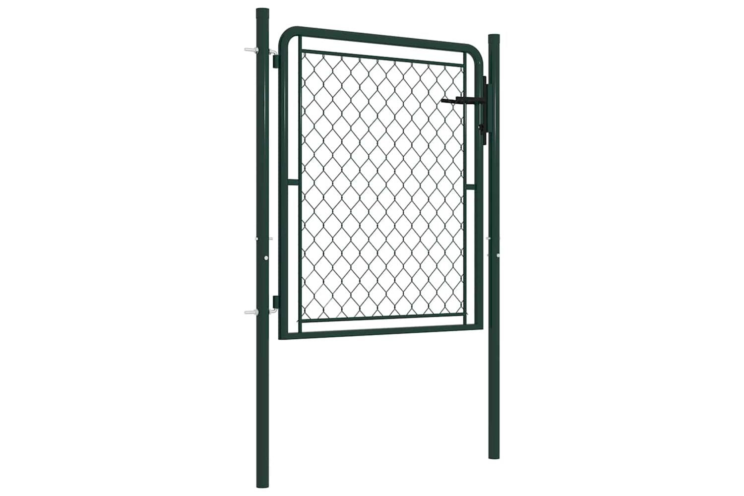 vidaXL 144402 Garden Gate Steel 100x75cm Green-2